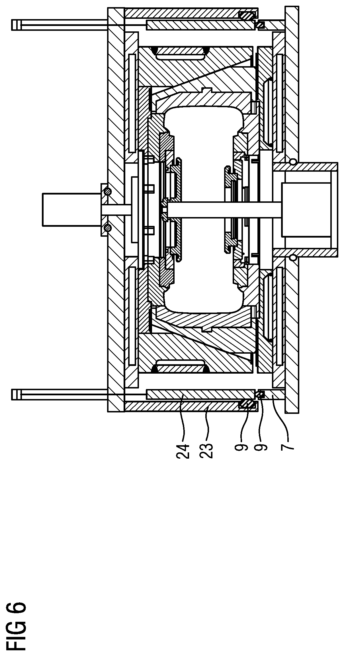Patent US12325204 Figure 6 – Heating press and method for vulcanizing a vehicle tire in said heating press under vacuum