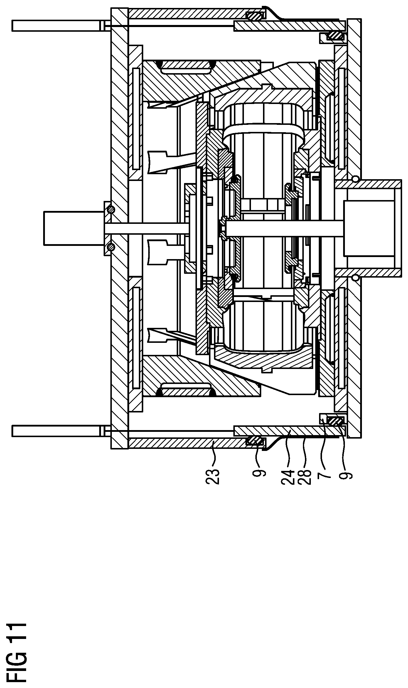 Patent US12325204 Figure 11 – Heating press and method for vulcanizing a vehicle tire in said heating press under vacuum