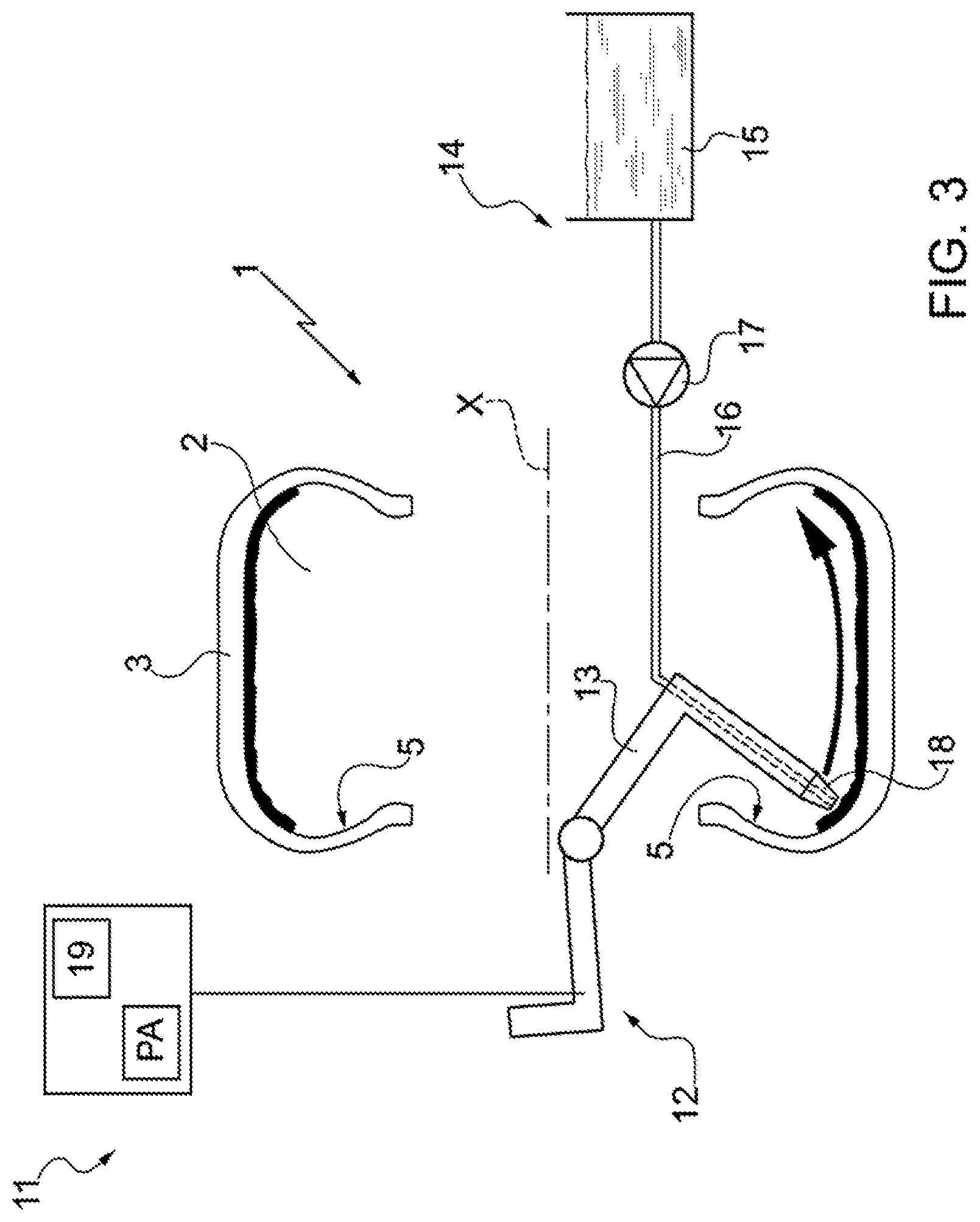 Patent US12325205 Figure 2 – Method and system for applying a sealing agent to the surface of an internal cavity of a pneumatic tire