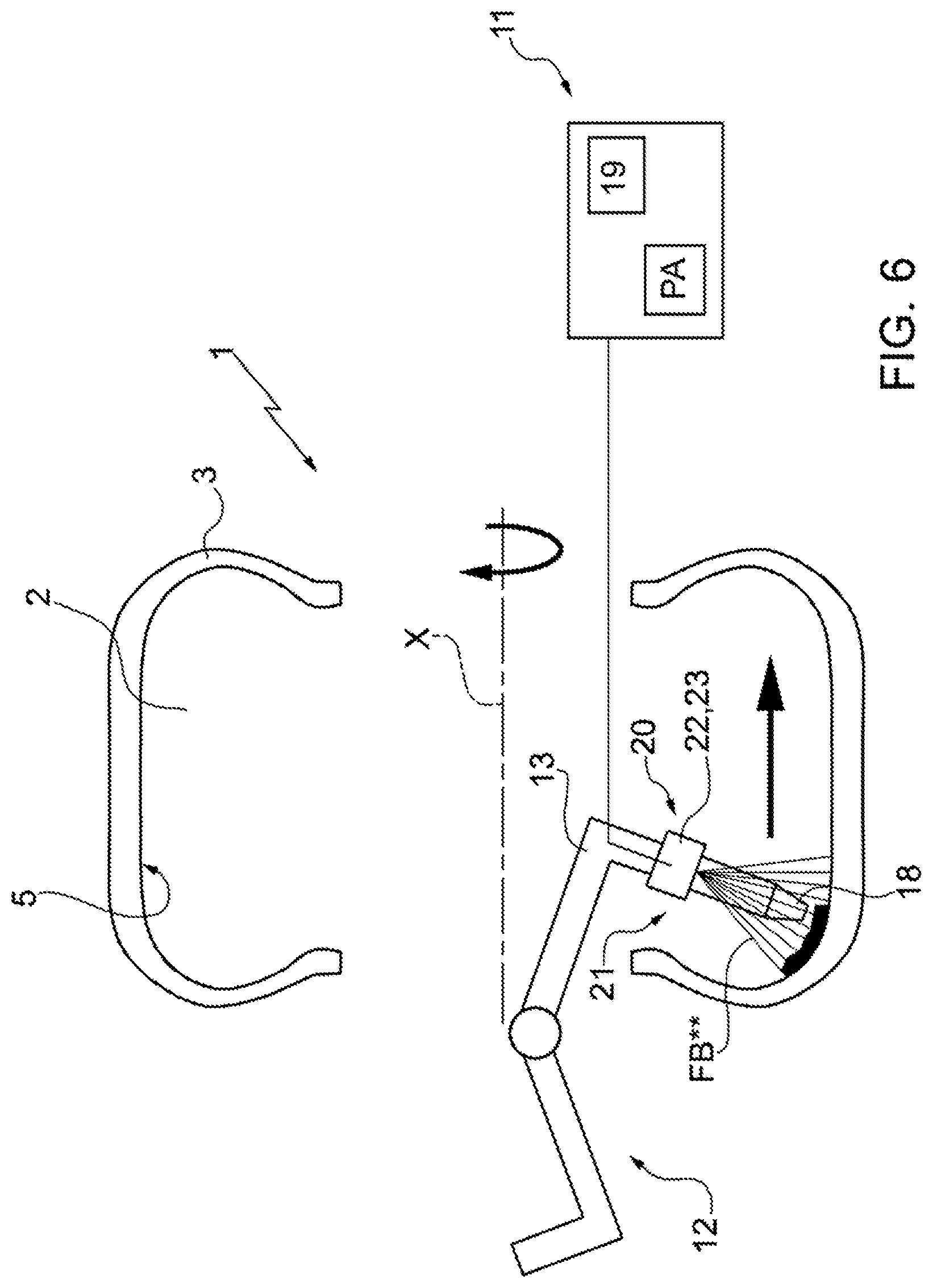 Patent US12325205 Figure 5 – Method and system for applying a sealing agent to the surface of an internal cavity of a pneumatic tire