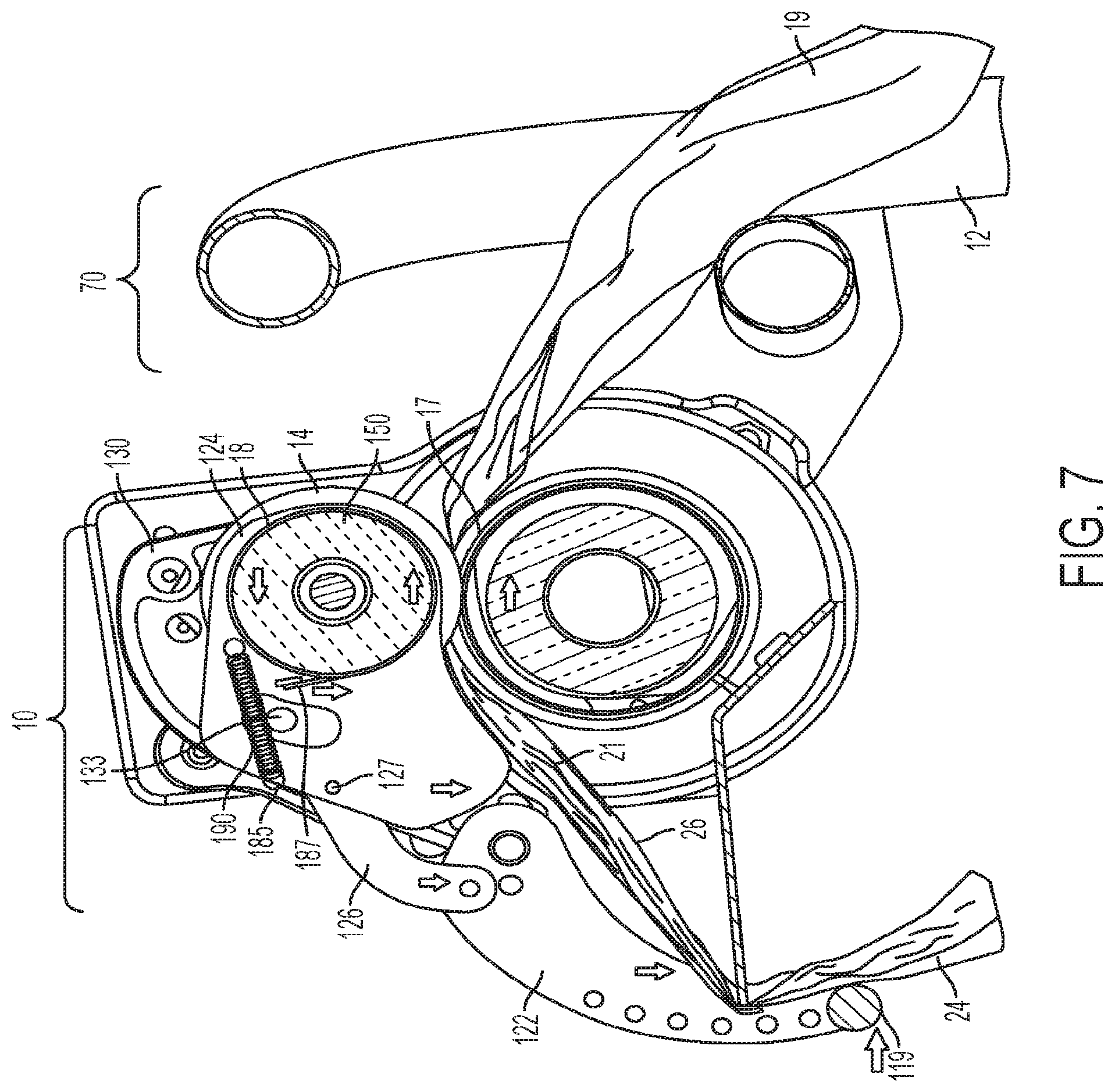Patent US12325209 Figure 6 – Dunnage cut-assist biasing member