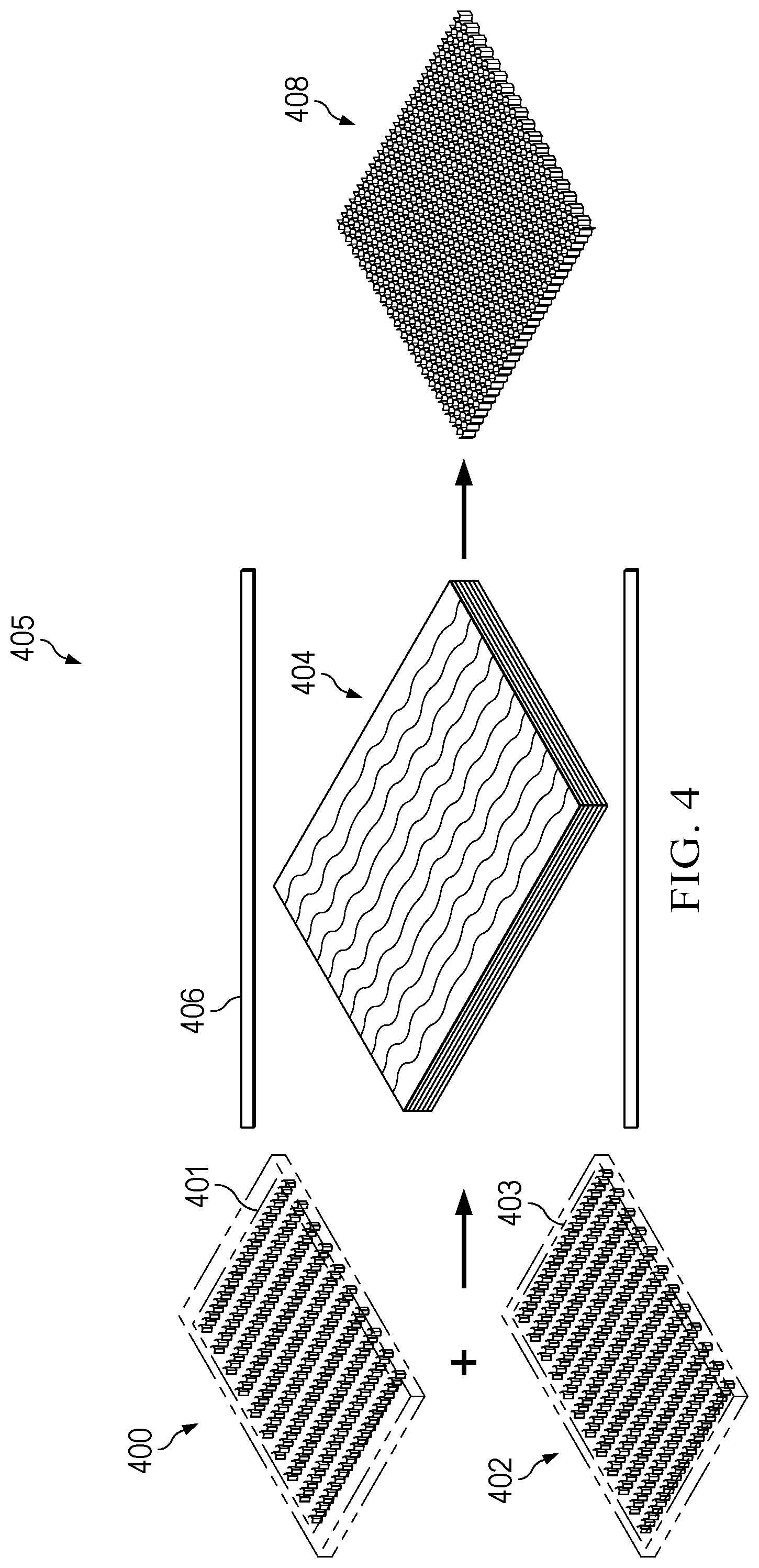 Patent US12325217 Figure 4 – Combined material honeycomb core