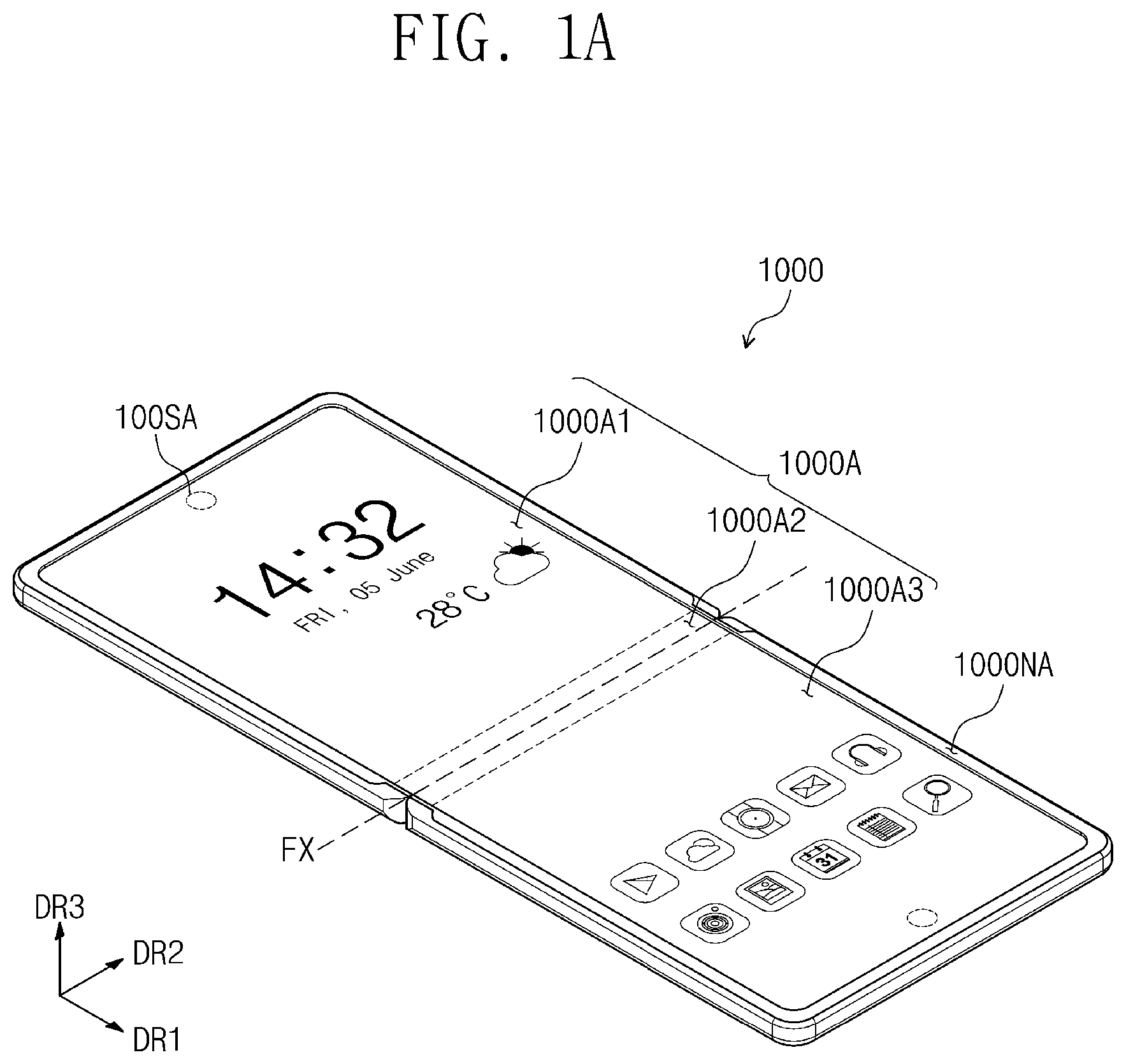 Patent US12325222 Figure 1 – Electronic device
