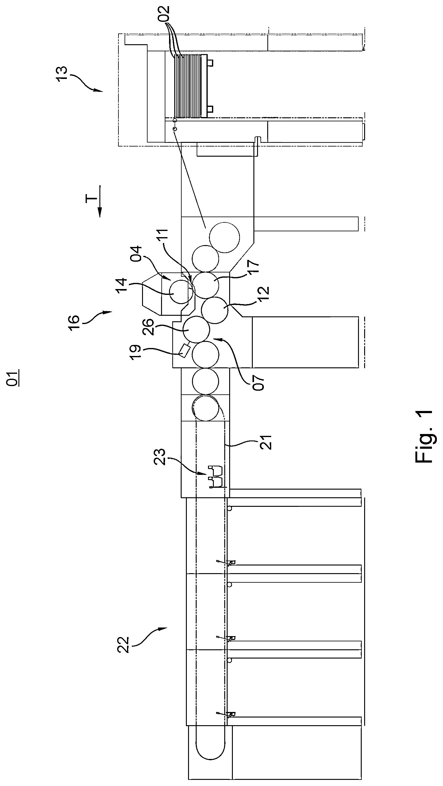 Patent US12325225 — Cylinder for aligning magnetic or magnetizable particles, system for mounting and/or positioning magnetic elements at the cylinder, and machine for generating optically variable image elements — Figure 1