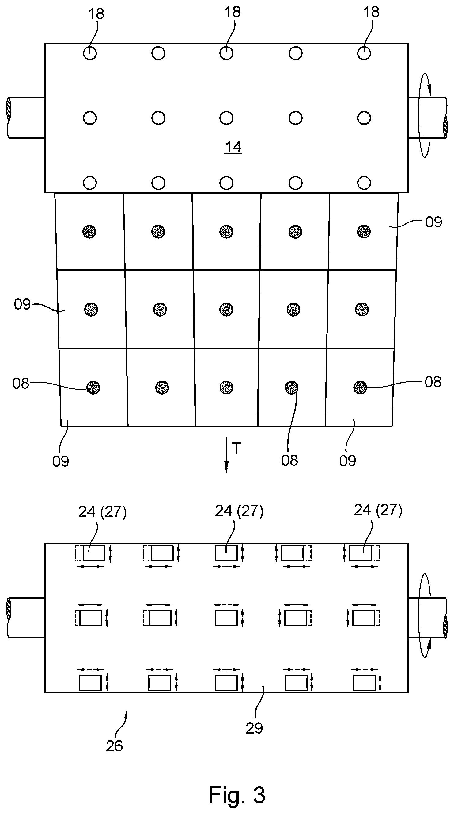 Patent US12325225 Figure 3 – Cylinder for aligning magnetic or magnetizable particles, system for mounting and/or positioning magnetic elements at the cylinder, and machine for generating optically variable image elements