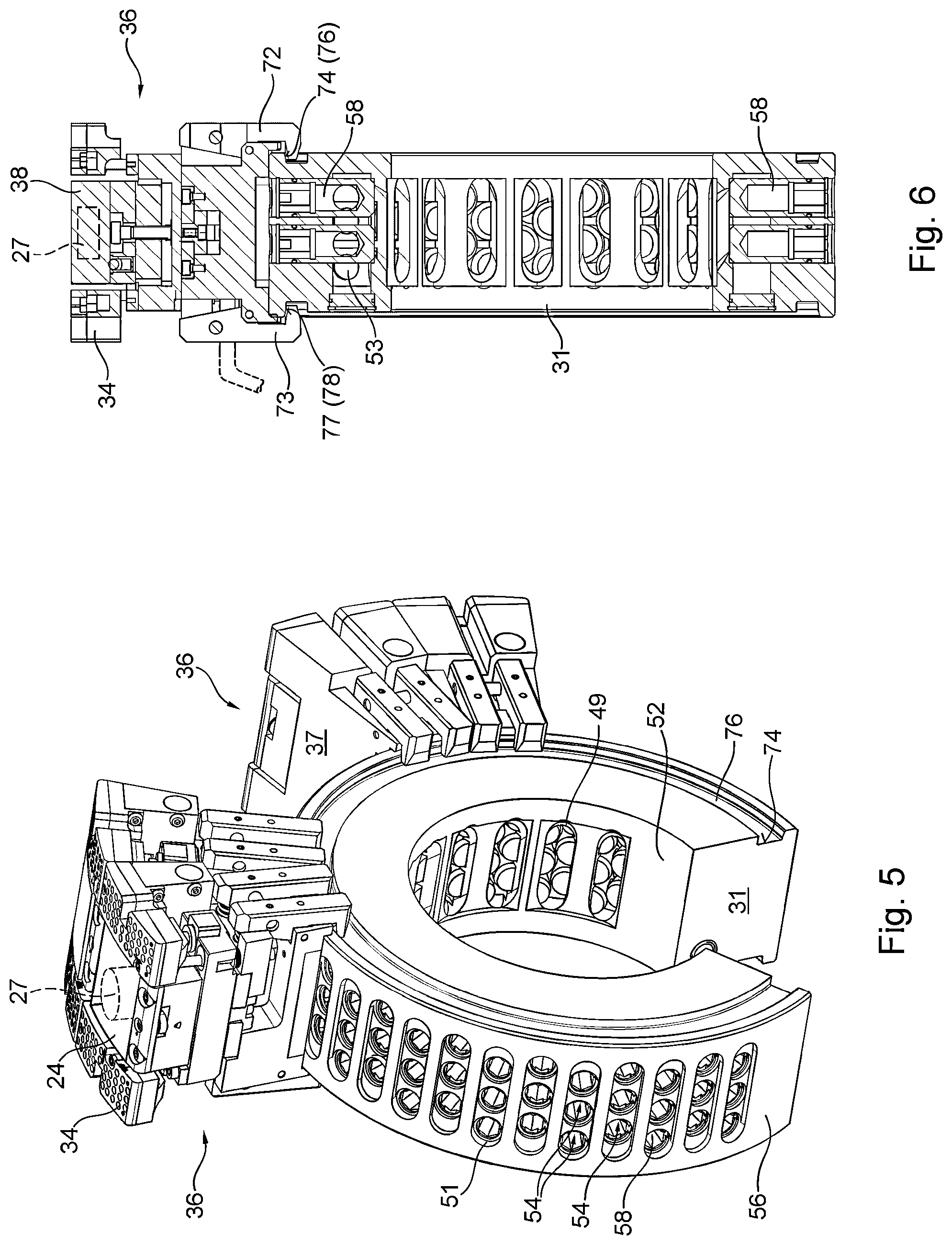 Patent US12325225 Figure 5 – Cylinder for aligning magnetic or magnetizable particles, system for mounting and/or positioning magnetic elements at the cylinder, and machine for generating optically variable image elements