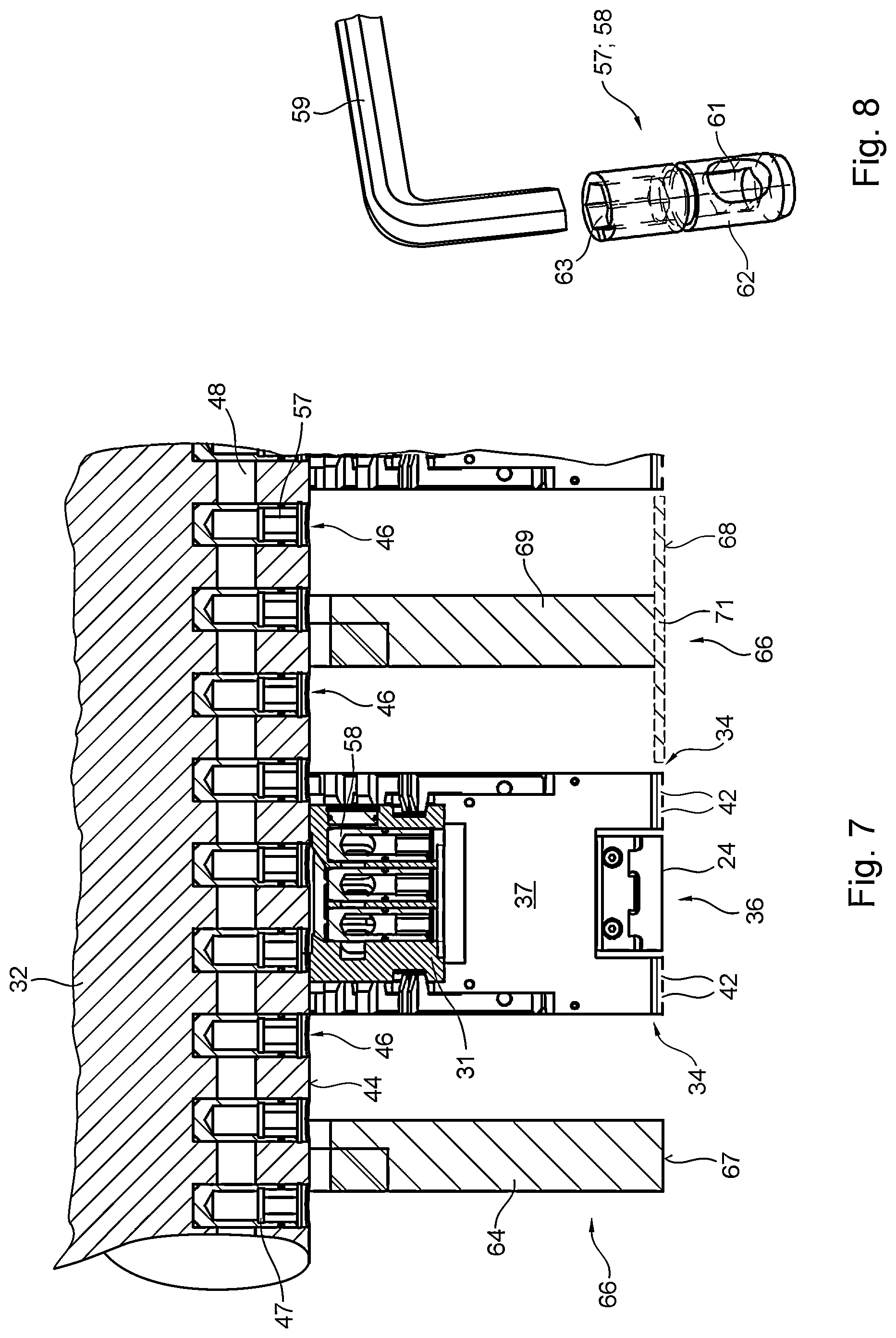 Patent US12325225 Figure 6 – Cylinder for aligning magnetic or magnetizable particles, system for mounting and/or positioning magnetic elements at the cylinder, and machine for generating optically variable image elements