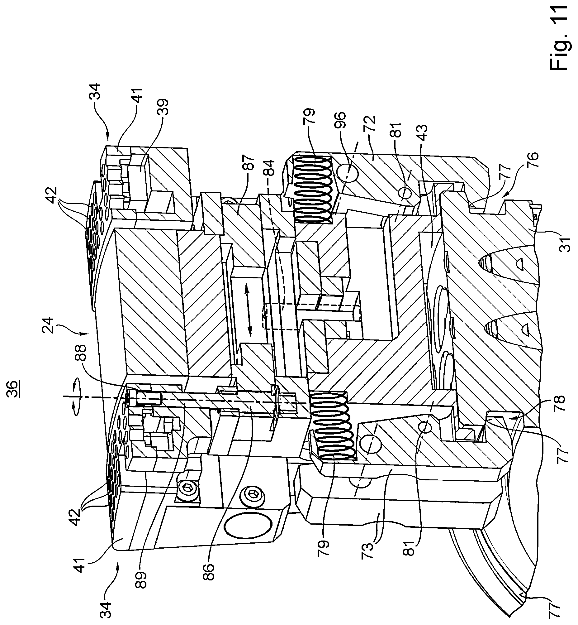 Patent US12325225 Figure 8 – Cylinder for aligning magnetic or magnetizable particles, system for mounting and/or positioning magnetic elements at the cylinder, and machine for generating optically variable image elements
