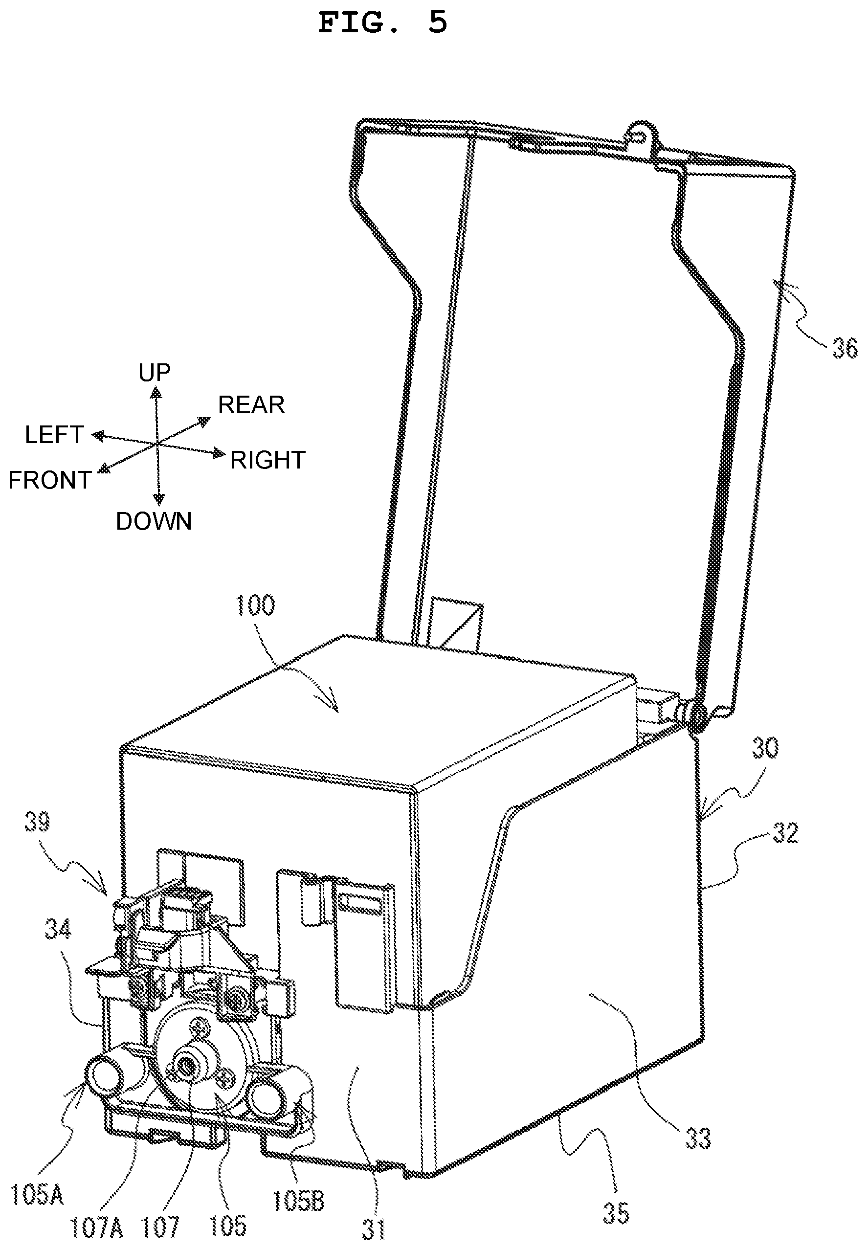 Patent US12325241 Figure 5 – Pouch, cartridge, and printer