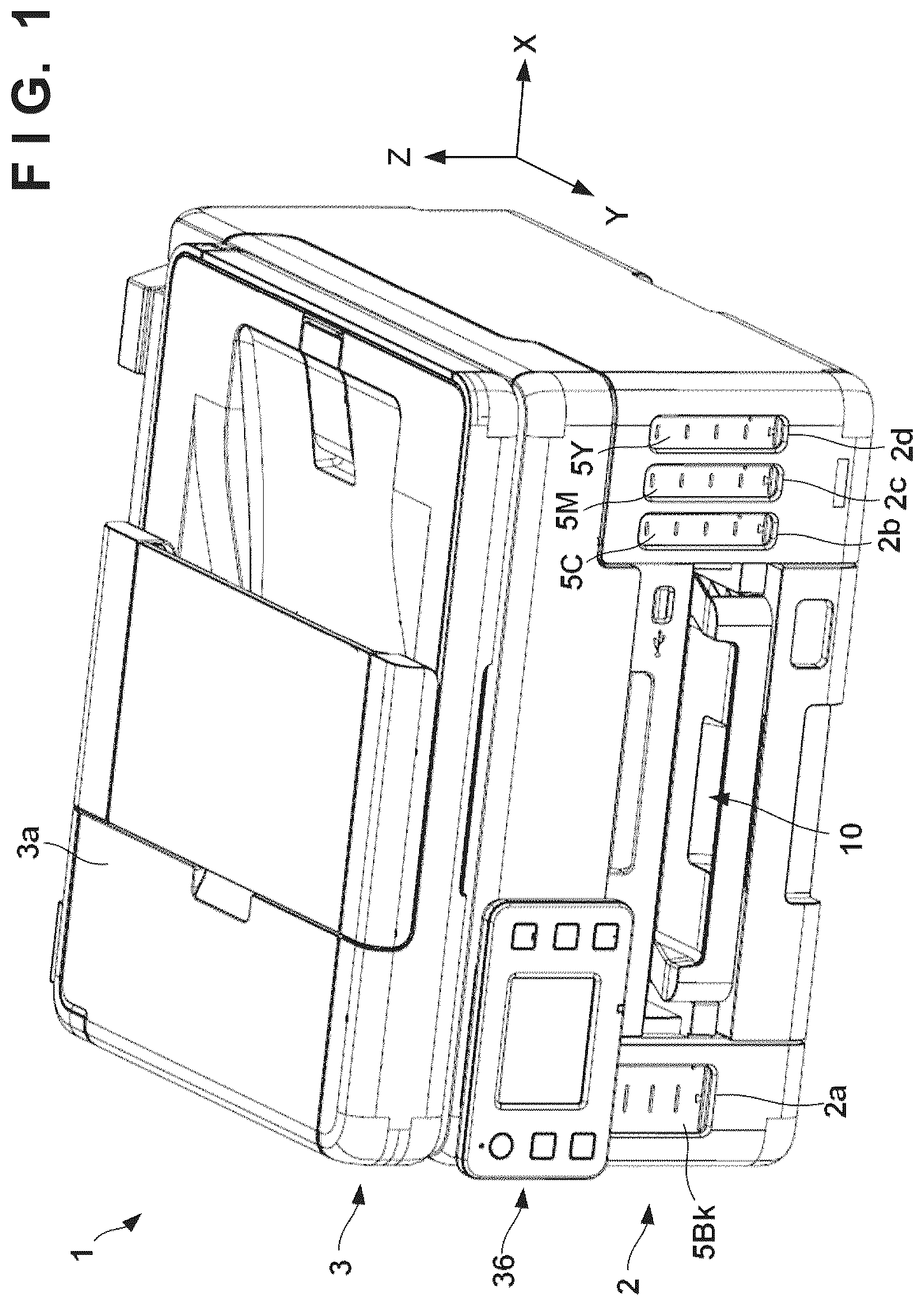Patent US12325242 Figure 1 – Printing material applying apparatus