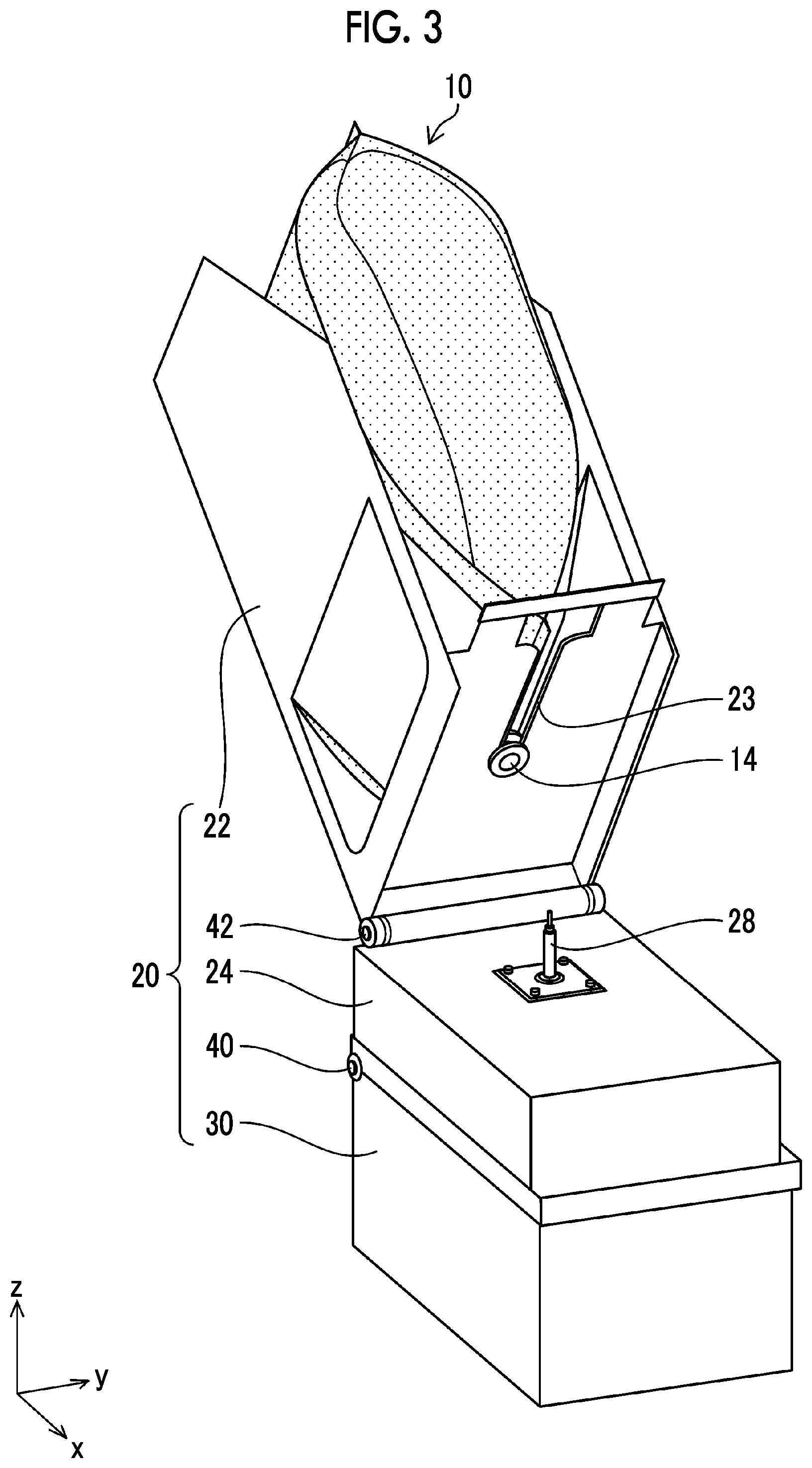 Patent US12325243 Figure 3 – Mounting mechanism for liquid container and ink stirring method for ink cartridge