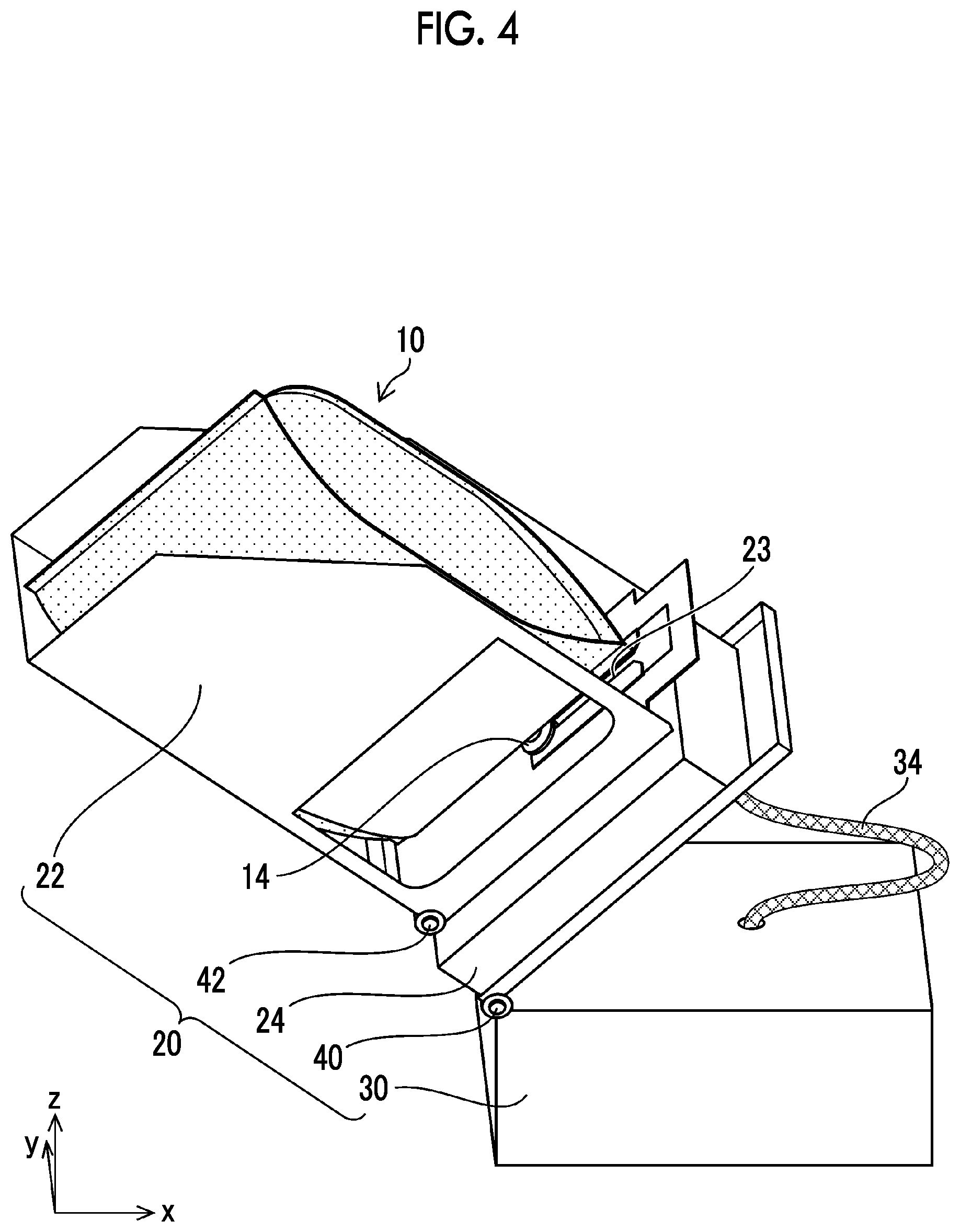 Patent US12325243 Figure 4 – Mounting mechanism for liquid container and ink stirring method for ink cartridge