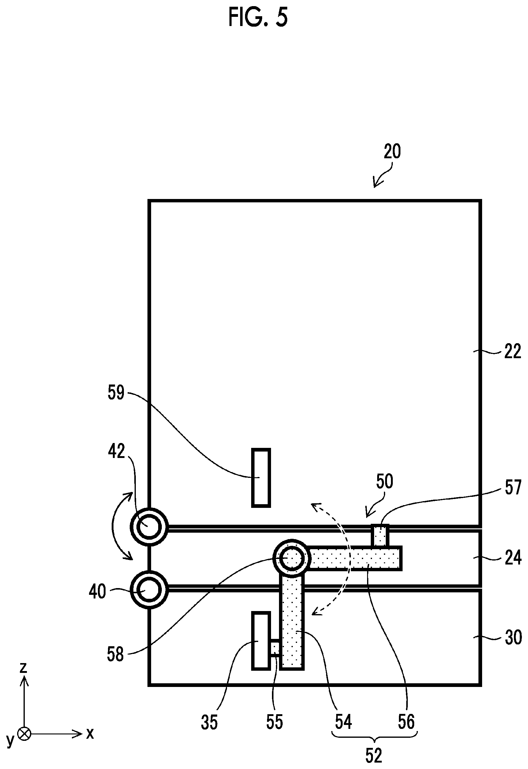 Patent US12325243 Figure 5 – Mounting mechanism for liquid container and ink stirring method for ink cartridge