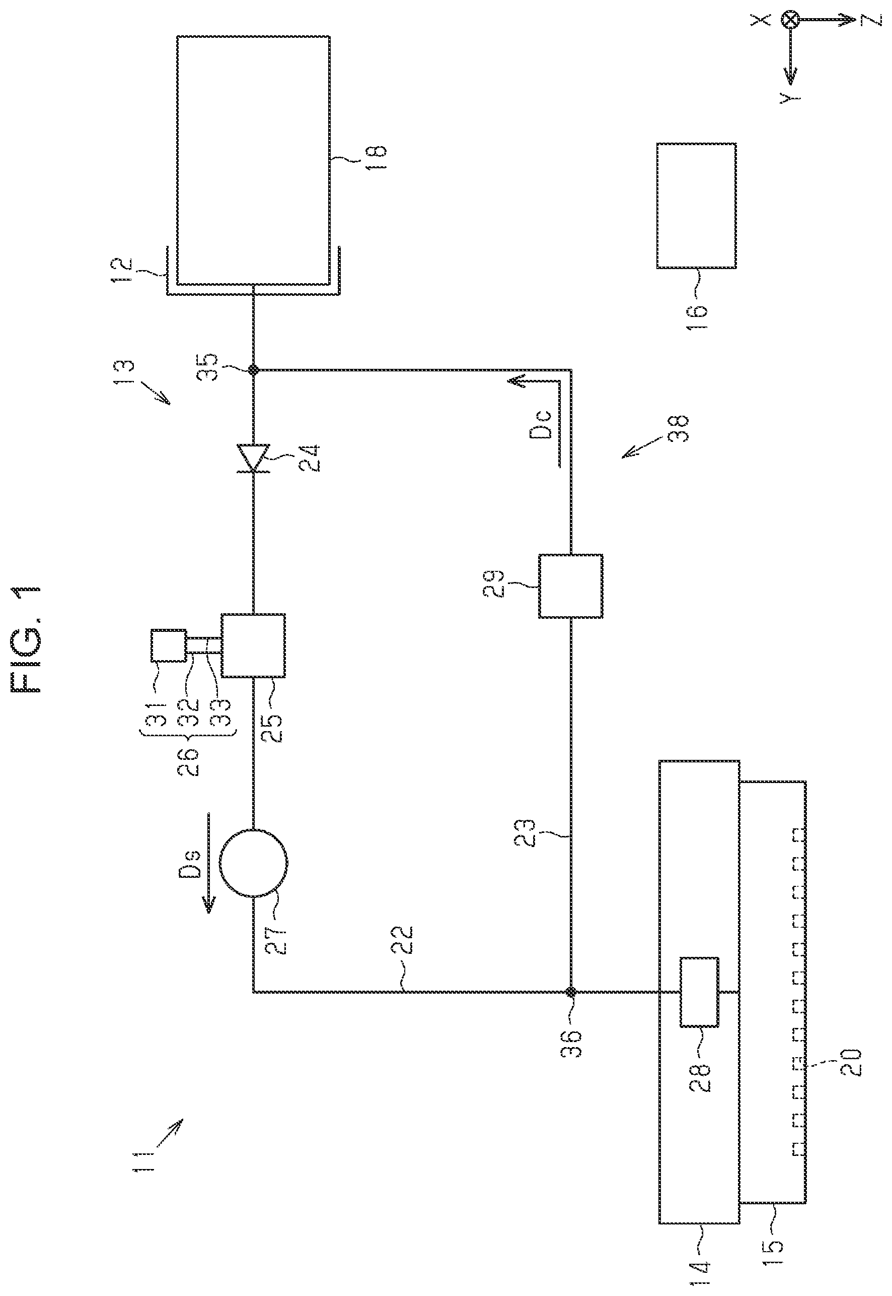 Patent US12325247 Figure 1 – Liquid reservoir, liquid ejecting apparatus, and method for controlling liquid ejecting apparatus