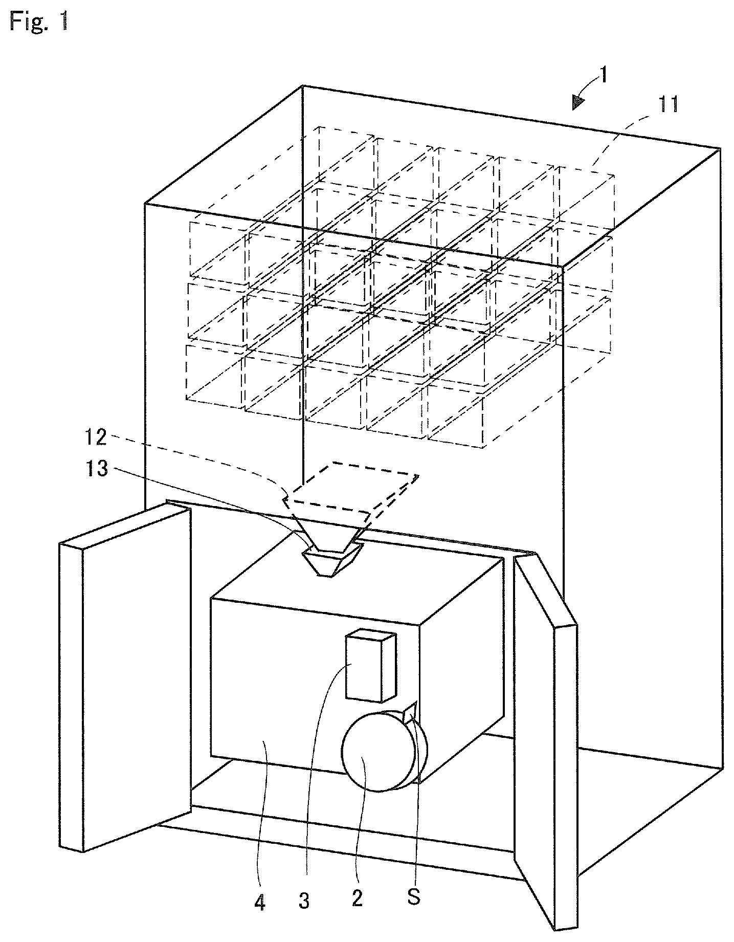 Patent US12325249 Figure 1 – Medicine packaging device, ink ribbon running control method, ink ribbon roll and ink ribbon cassette