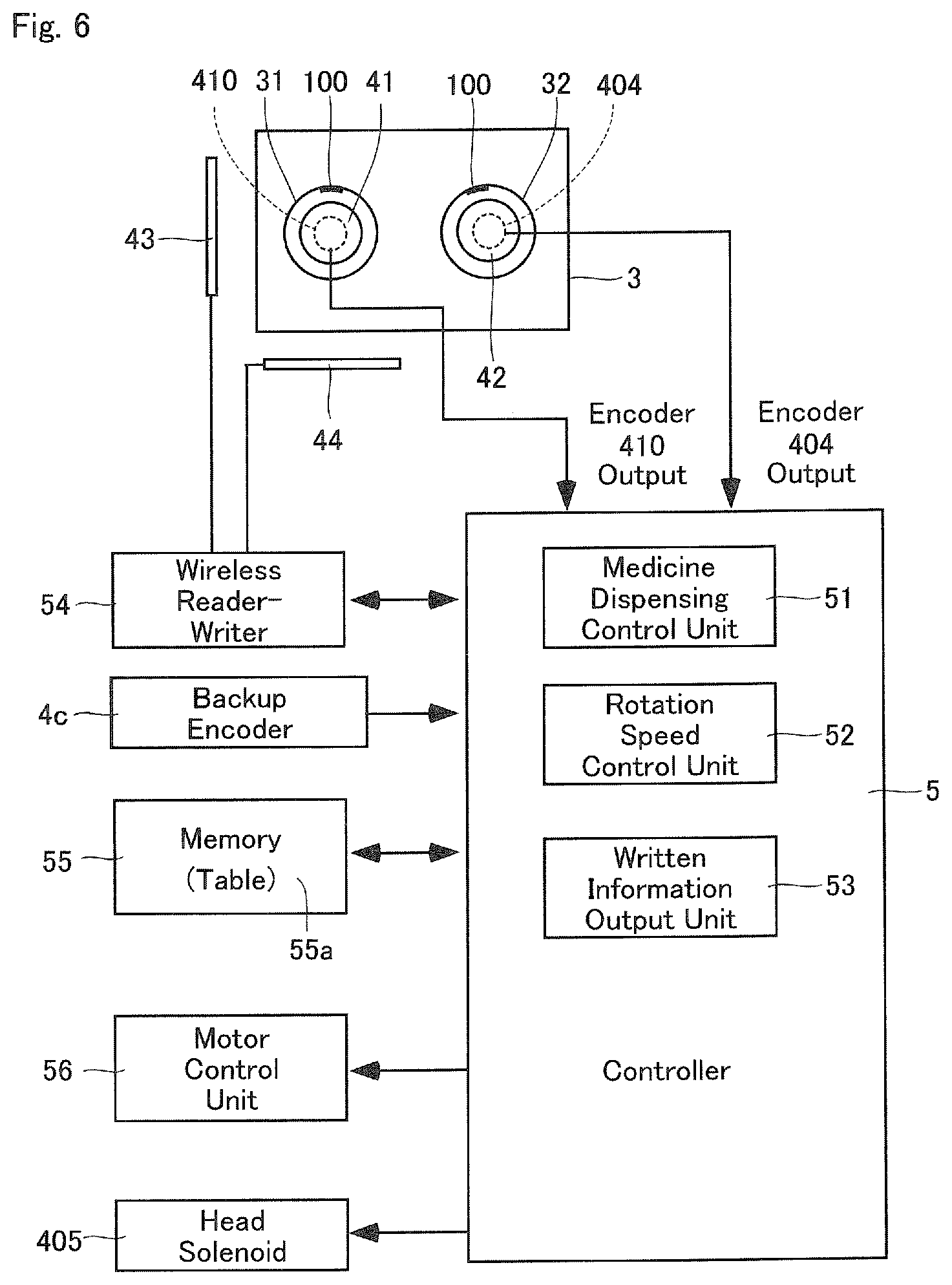 Patent US12325249 Figure 6 – Medicine packaging device, ink ribbon running control method, ink ribbon roll and ink ribbon cassette