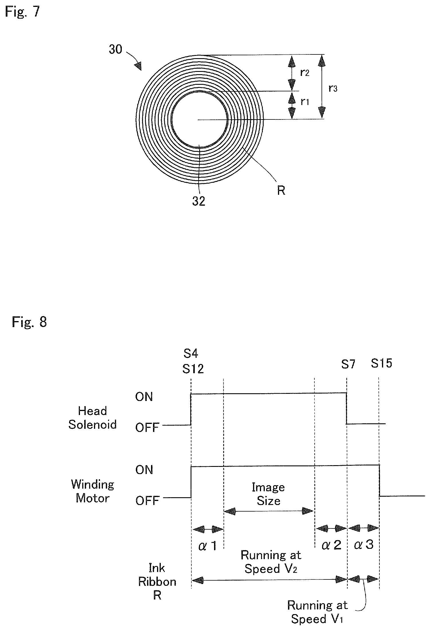 Patent US12325249 Figure 7 – Medicine packaging device, ink ribbon running control method, ink ribbon roll and ink ribbon cassette
