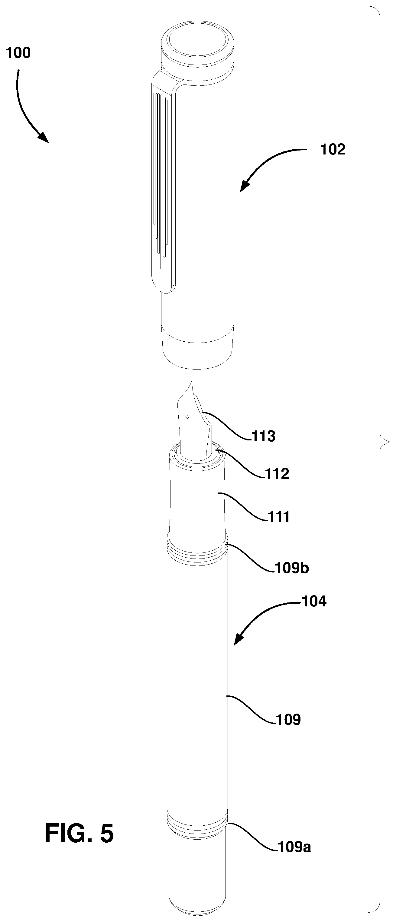 Patent US12325257 Figure 3 – Pocket size pen