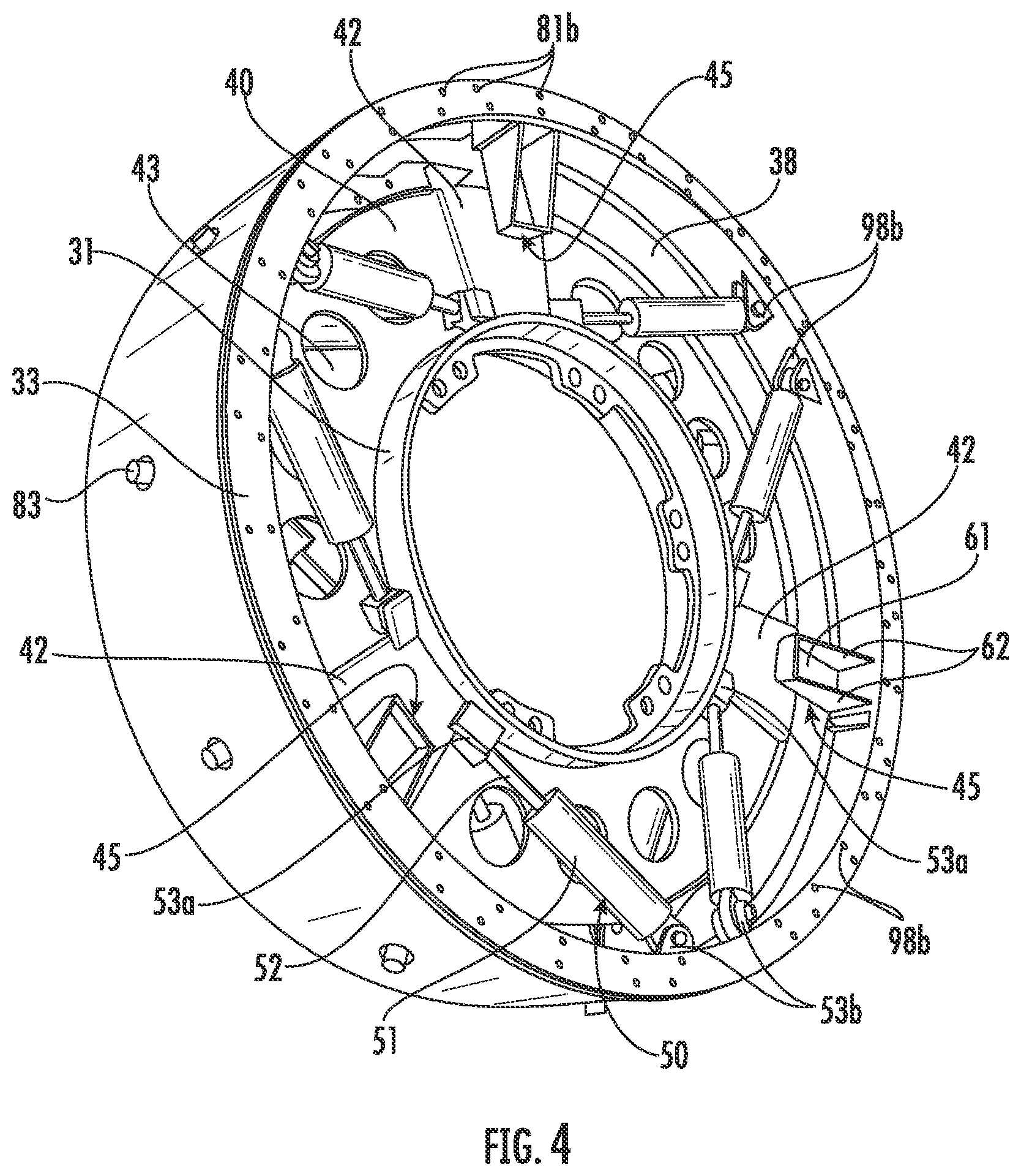 Patent US12325264 Figure 4 – Wheel assembly including inboard side outer rim coupled ring defining a mechanical stop and related methods