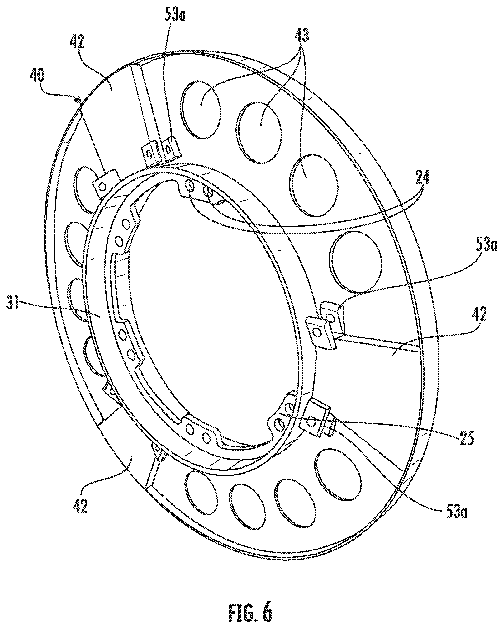Patent US12325264 Figure 6 – Wheel assembly including inboard side outer rim coupled ring defining a mechanical stop and related methods