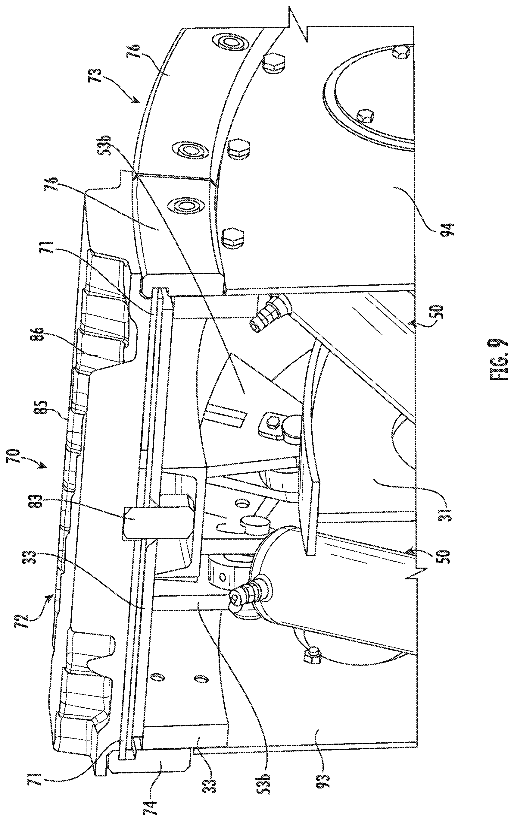 Patent US12325264 Figure 9 – Wheel assembly including inboard side outer rim coupled ring defining a mechanical stop and related methods