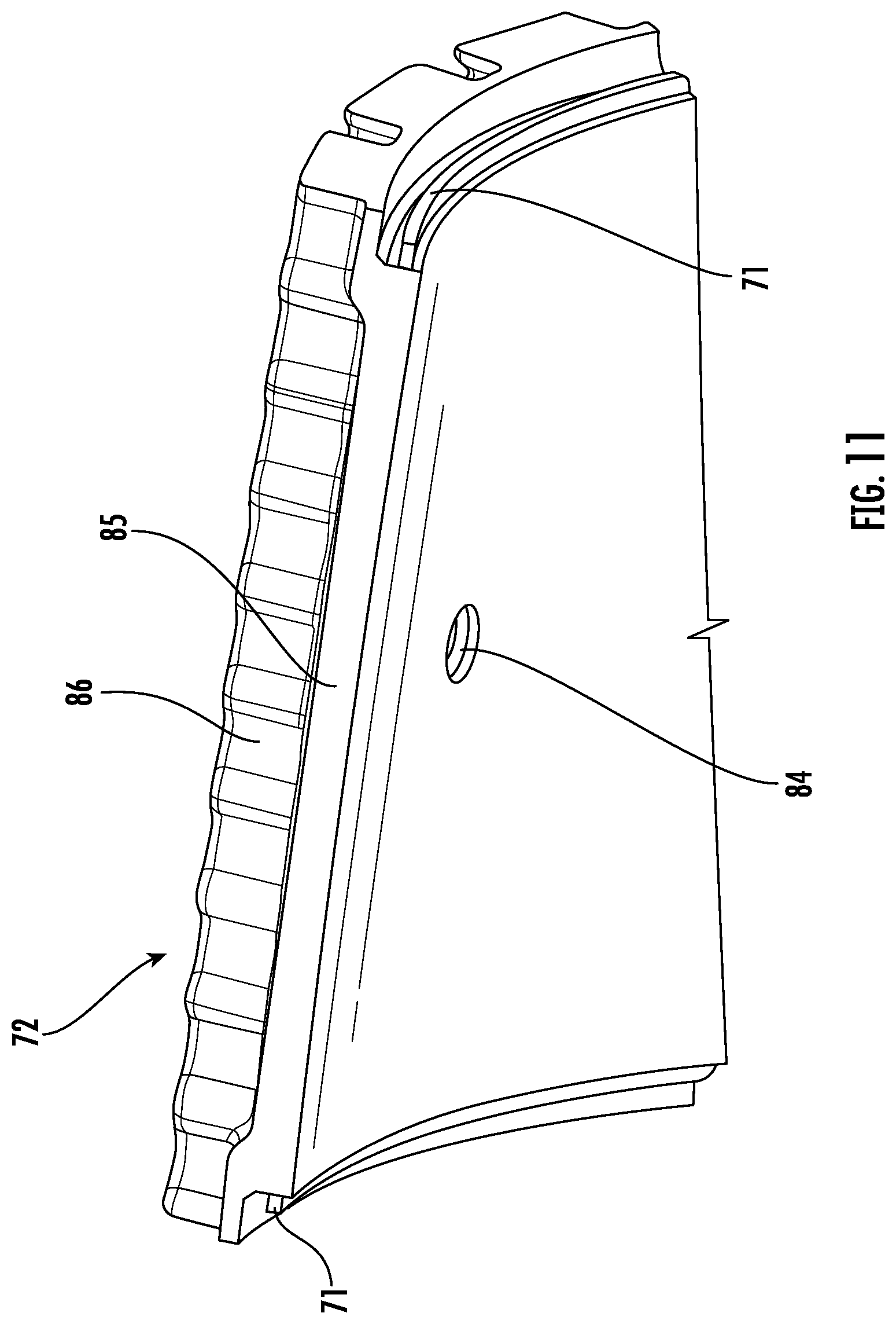 Patent US12325264 Figure 11 – Wheel assembly including inboard side outer rim coupled ring defining a mechanical stop and related methods
