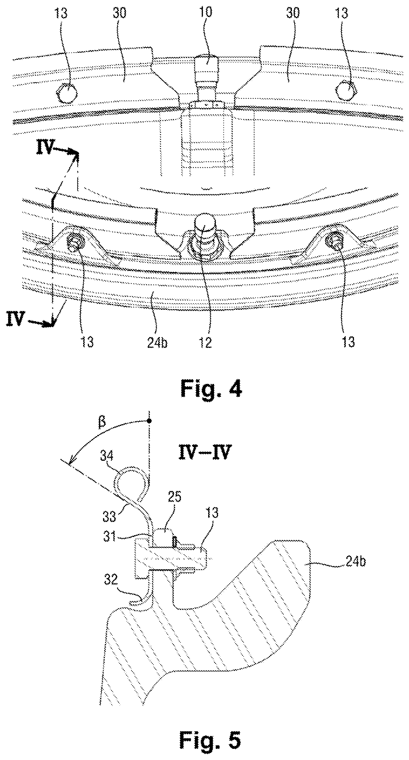 Patent US12325267 Figure 3 – Wheel comprising an internal inflation channel, landing gear and an aircraft comprising such a wheel