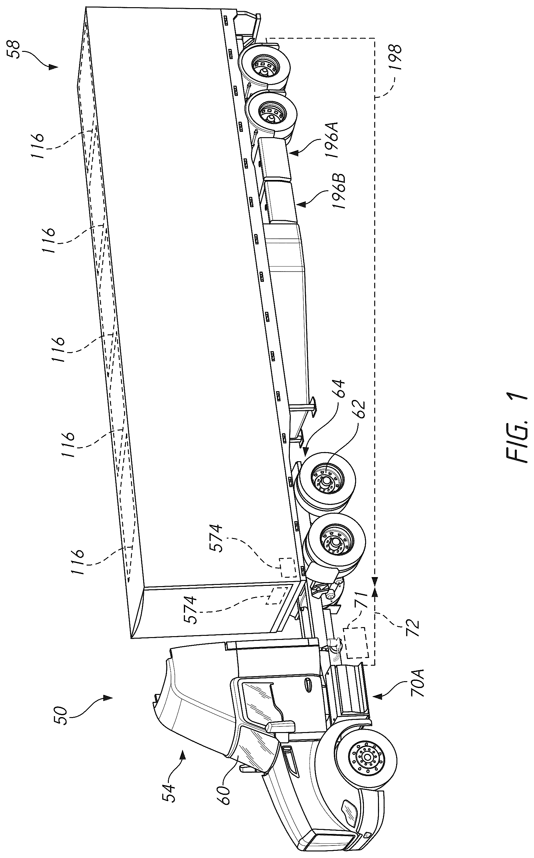 Patent US12325269 Figure 1 – Trailer hookup breakaway mitigation systems and methods