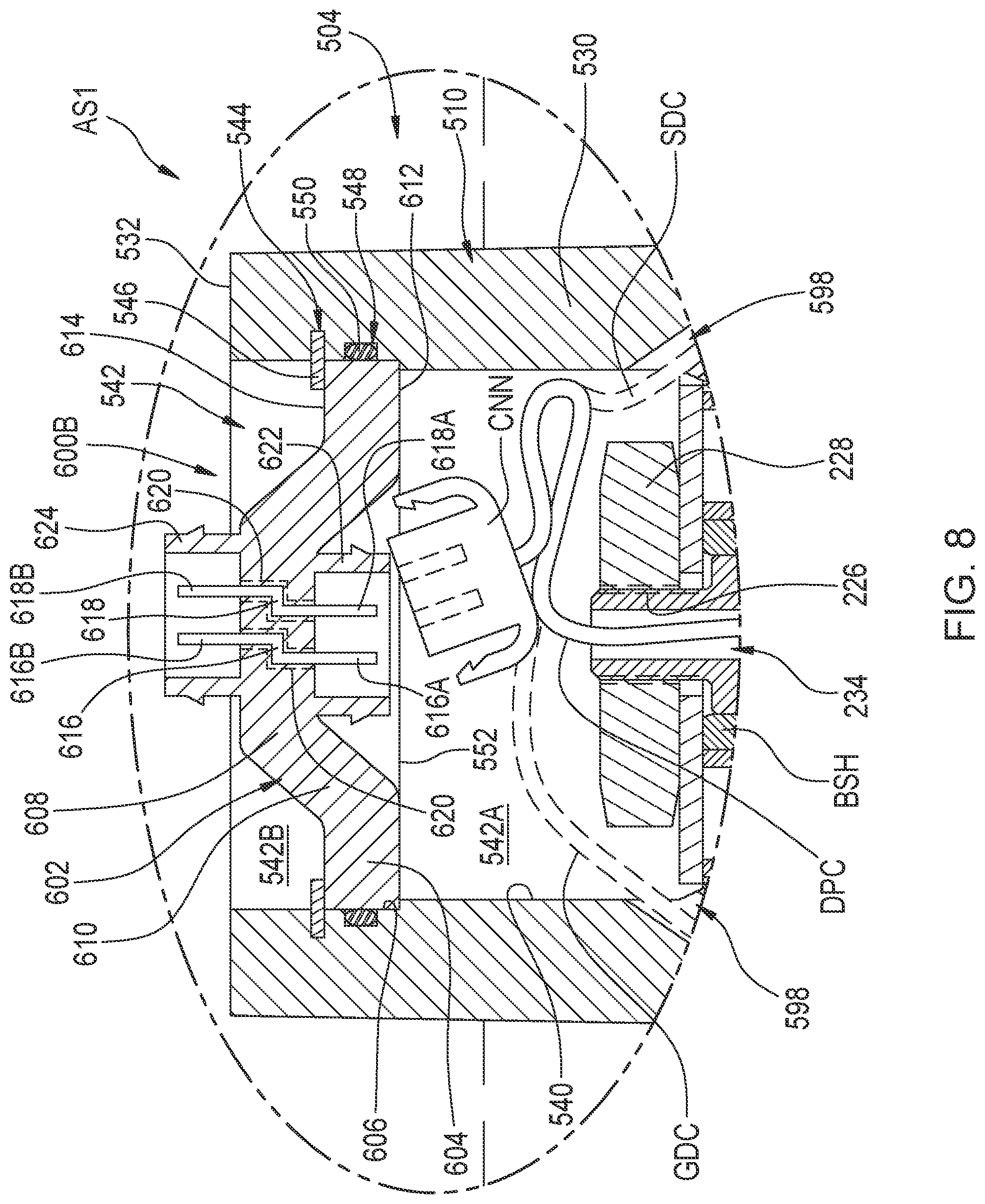 Patent US12325273 Figure 8 – Gas spring seal caps as well as gas spring and damper assemblies and methods including same