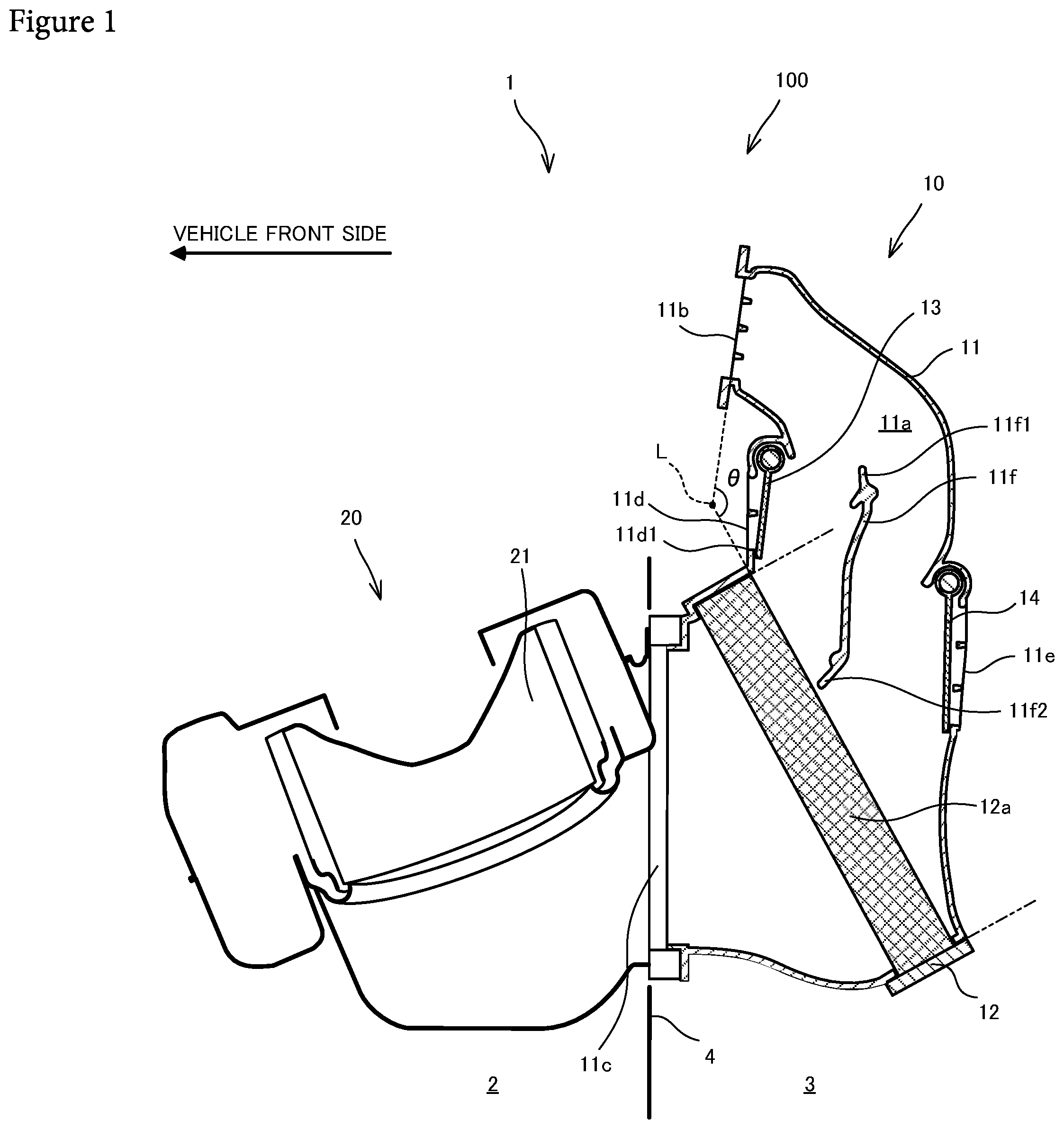 Patent US12325278 — Vehicle air-conditioning device — Figure 1