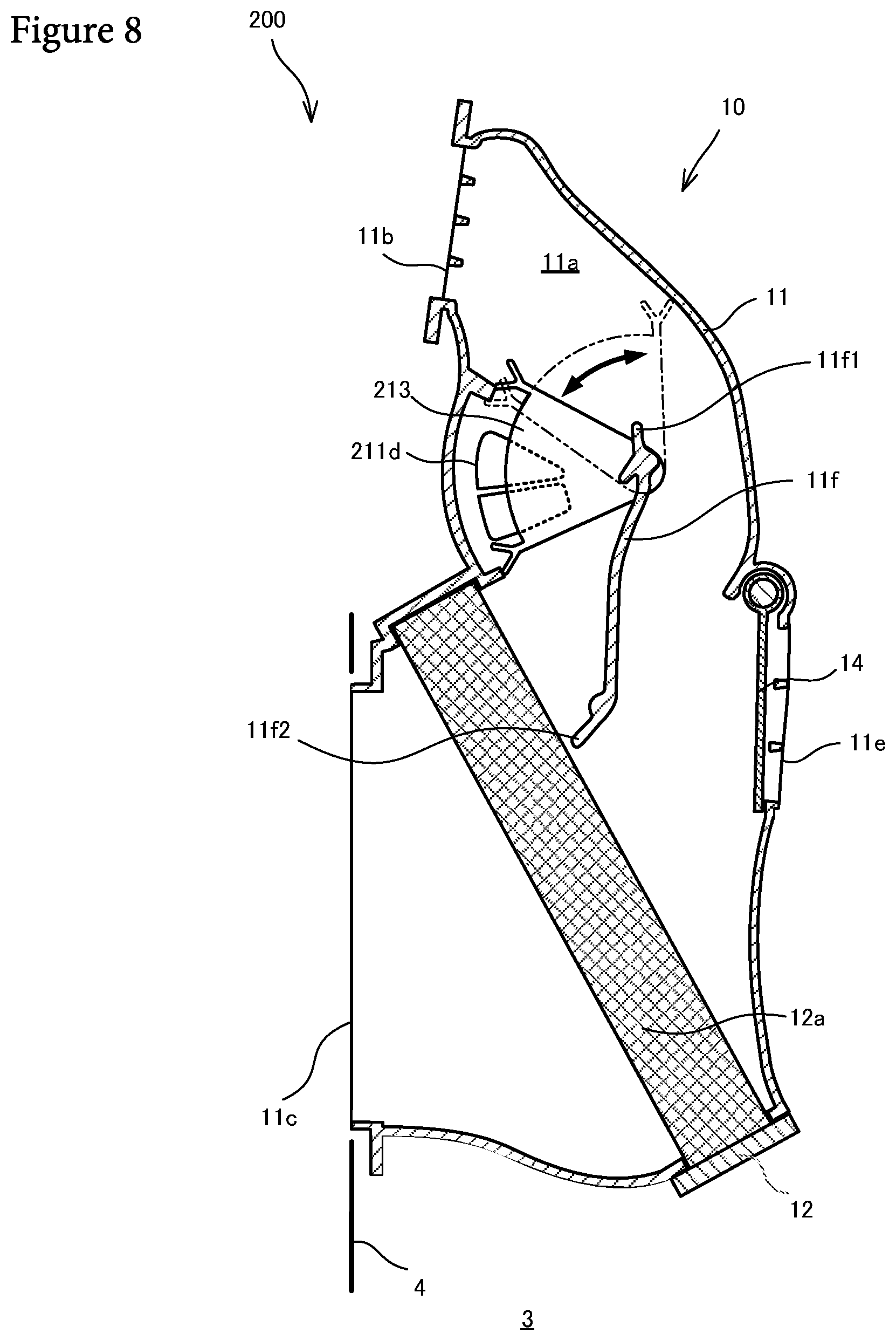 Patent US12325278 Figure 8 – Vehicle air-conditioning device