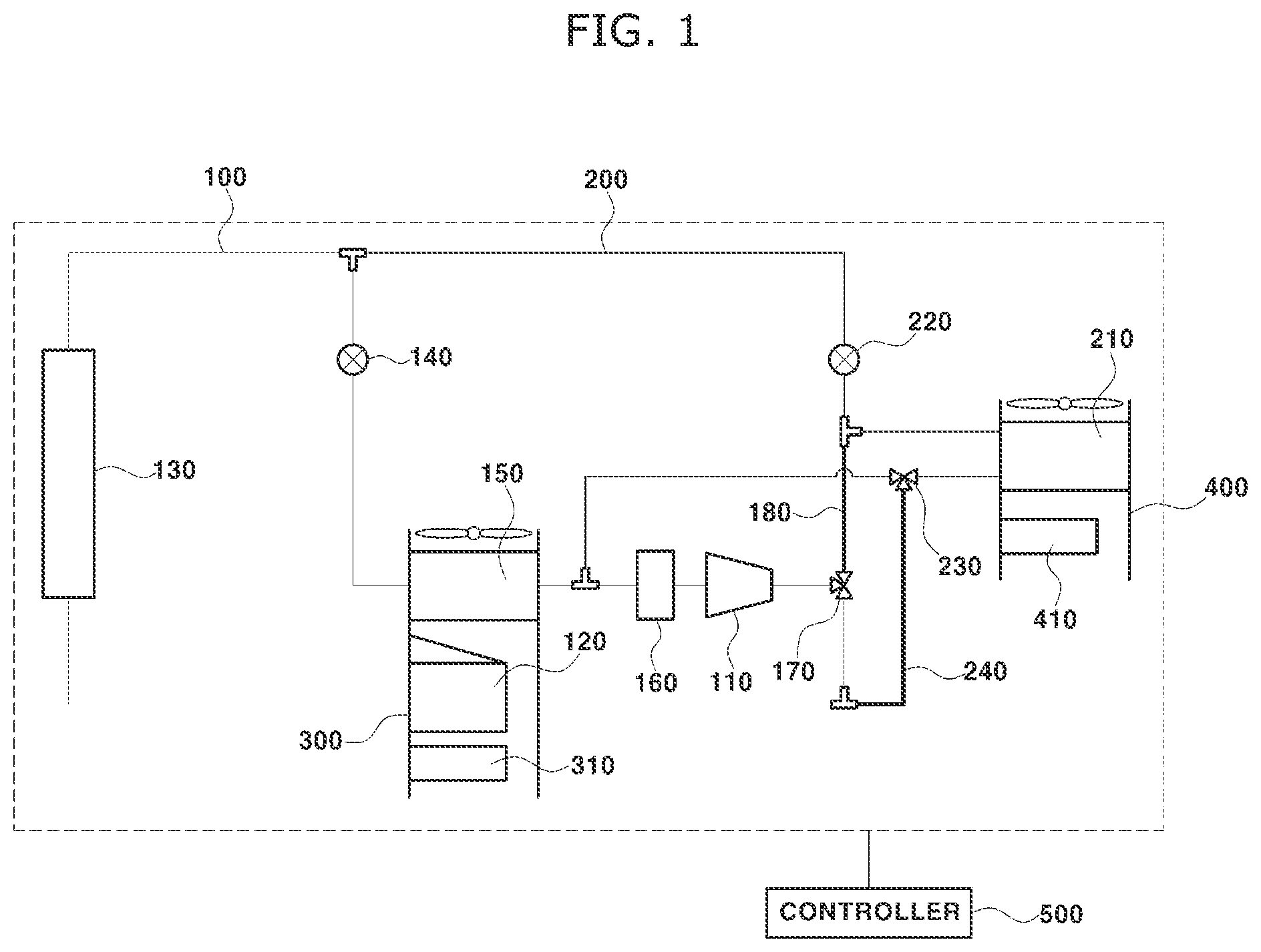 Patent US12325282 Figure 1 – Thermal management system for vehicle