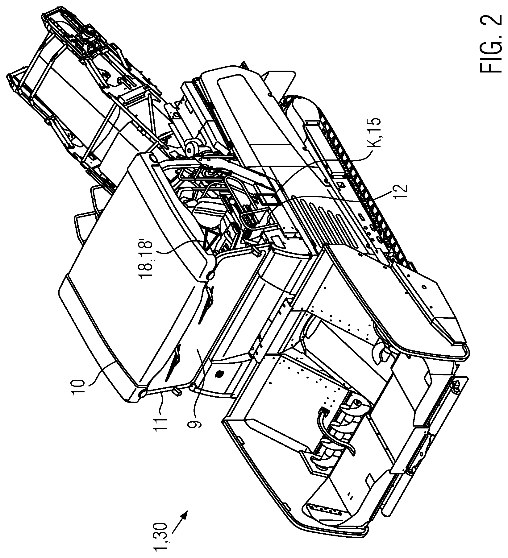 Patent US12325284 Figure 2 – Road construction machine with nebulizer