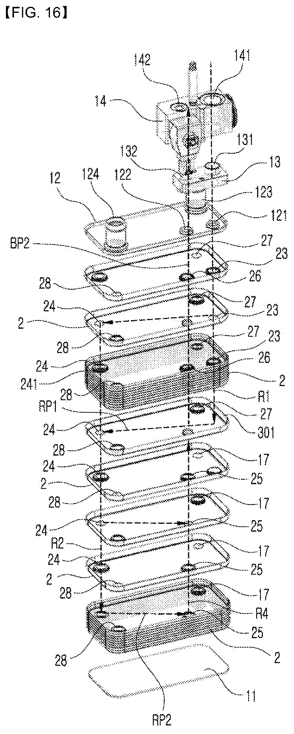 Patent US12325285 Figure 16 – Heat exchanger for vehicle