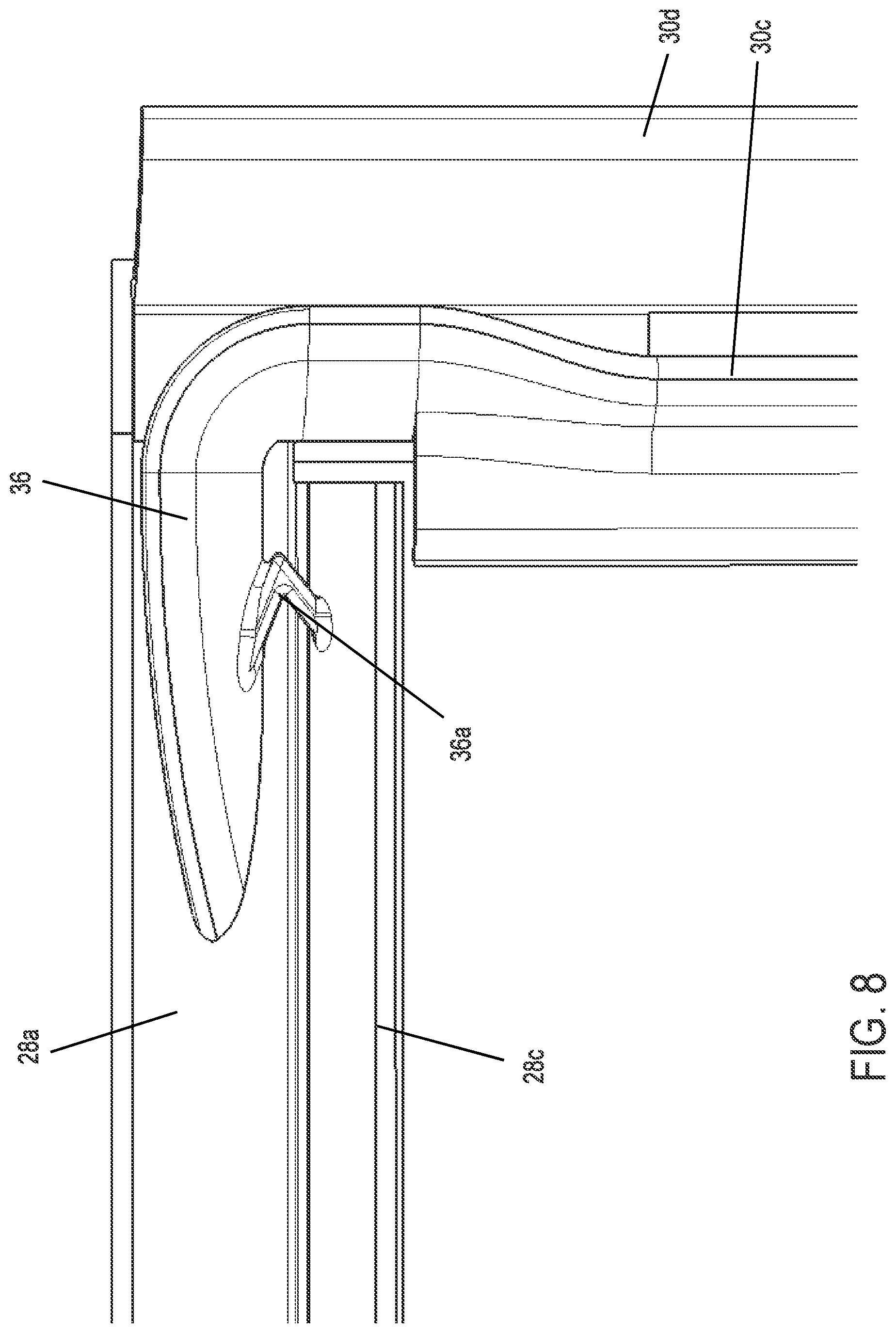 Patent US12325291 Figure 12 – Sealing system for movable window of vehicular rear window assembly