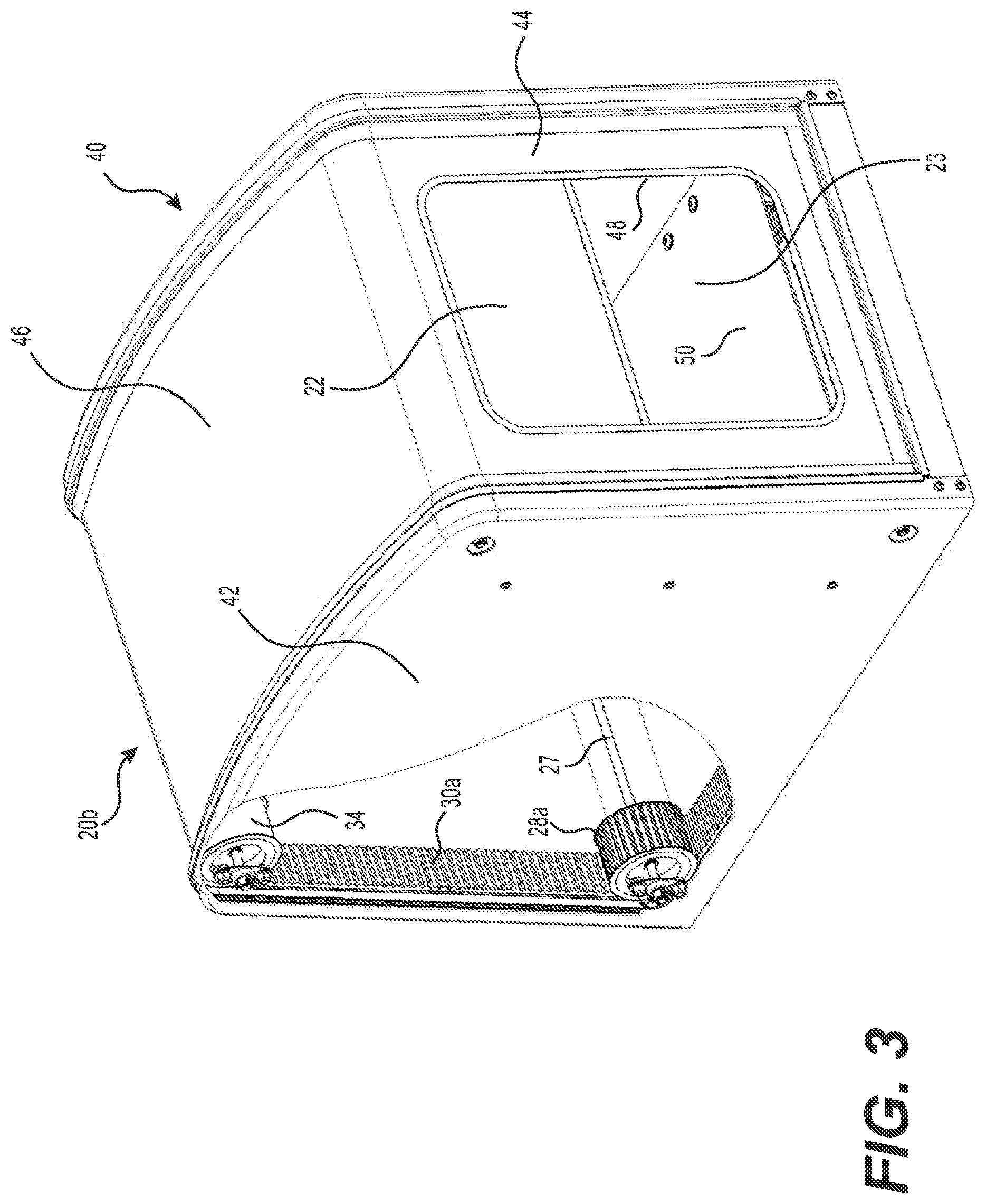 Patent US12325294 Figure 3 – Transportable enclosure with rotary door