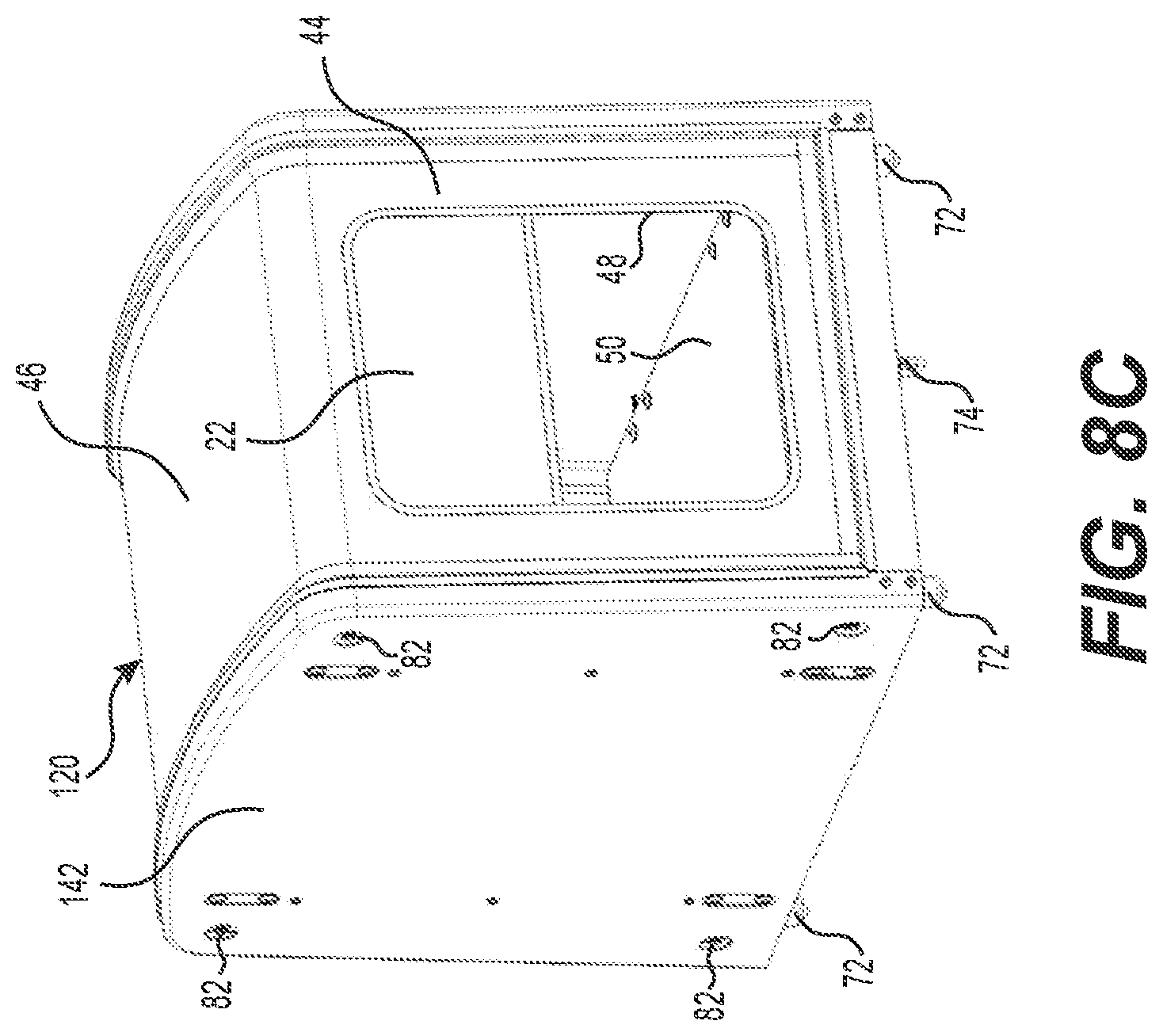 Patent US12325294 Figure 9 – Transportable enclosure with rotary door