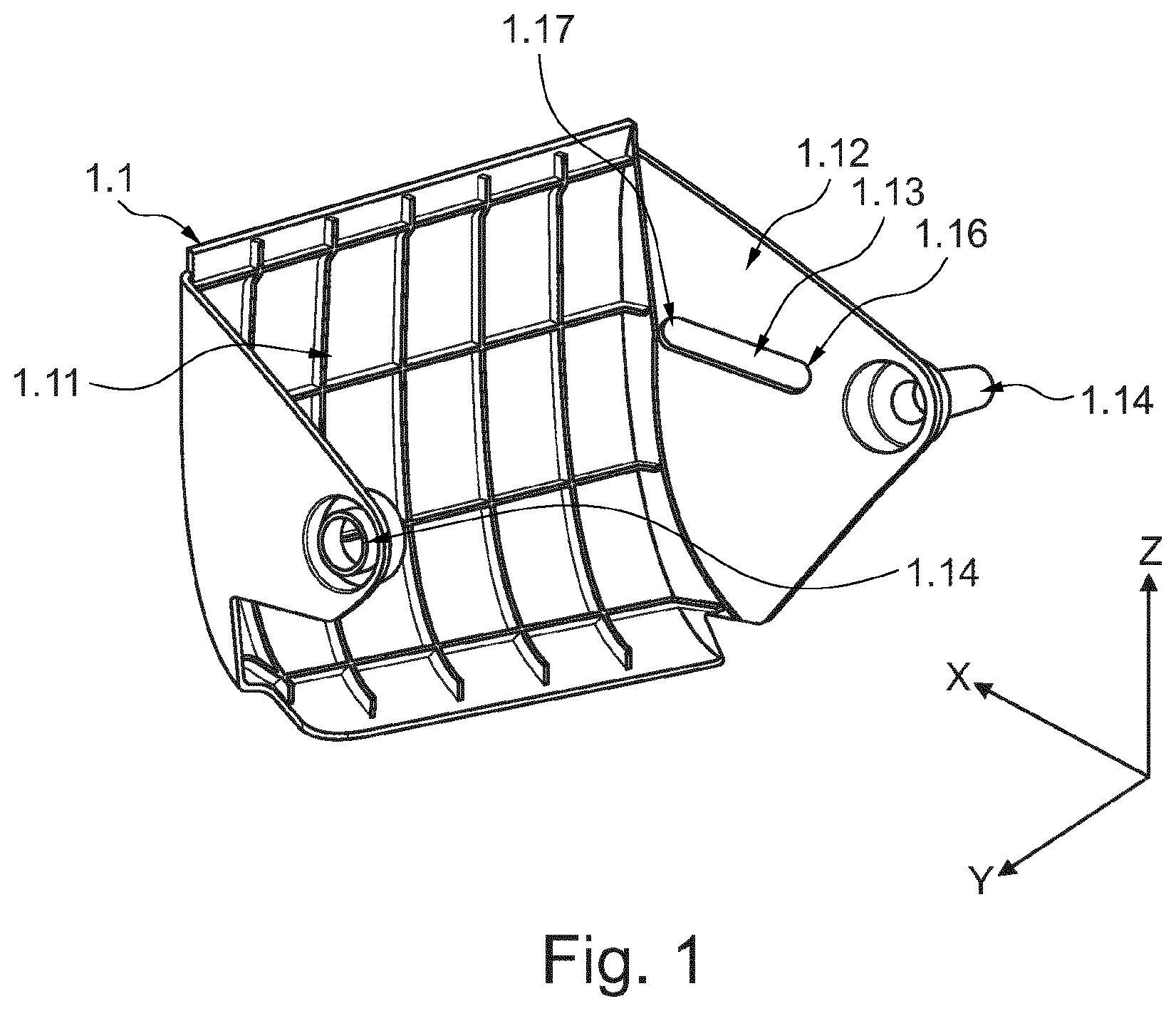 Patent US12325296 Figure 1 – Air flap for vehicle front