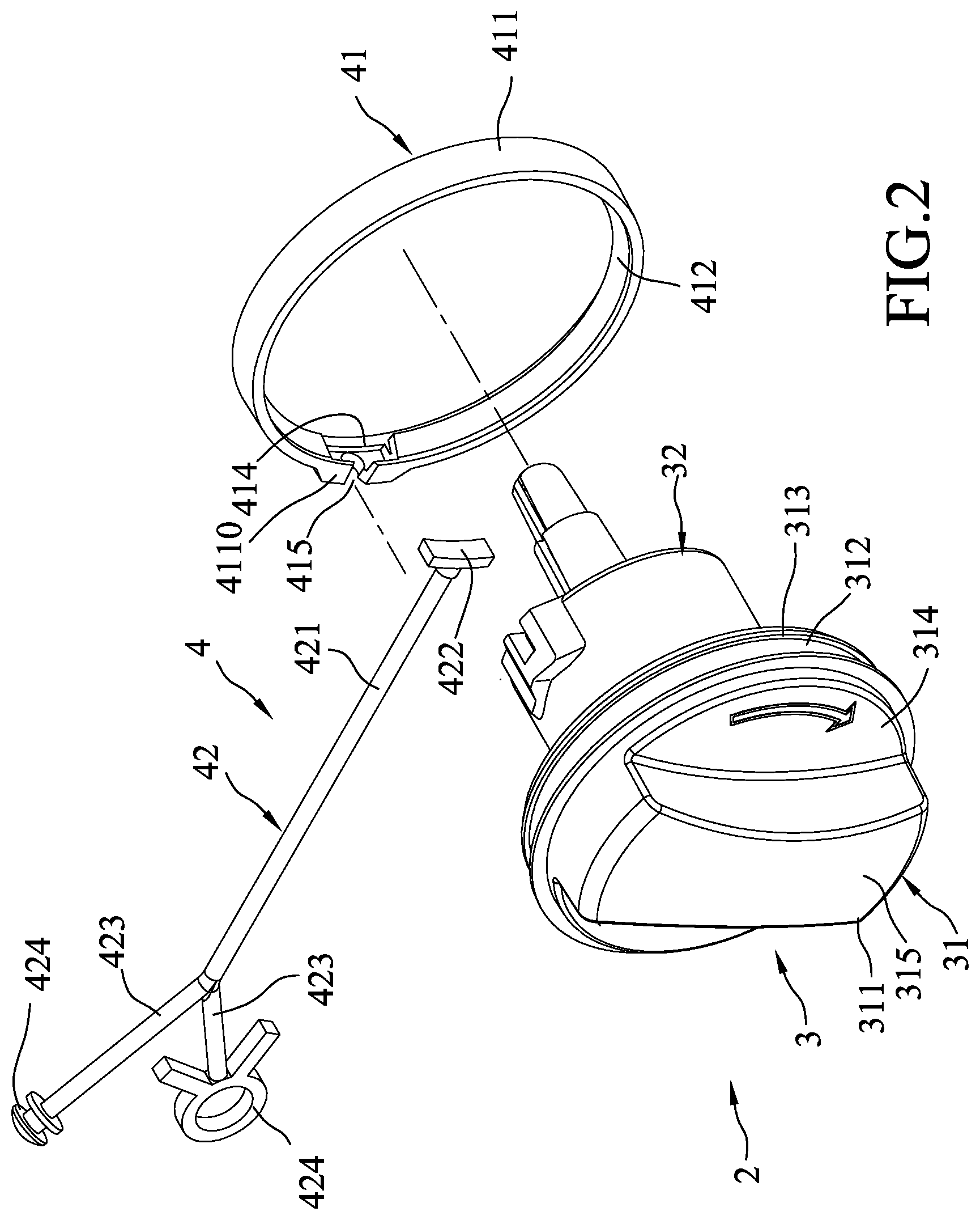 Patent US12325299 Figure 2 – Fuel tank cap