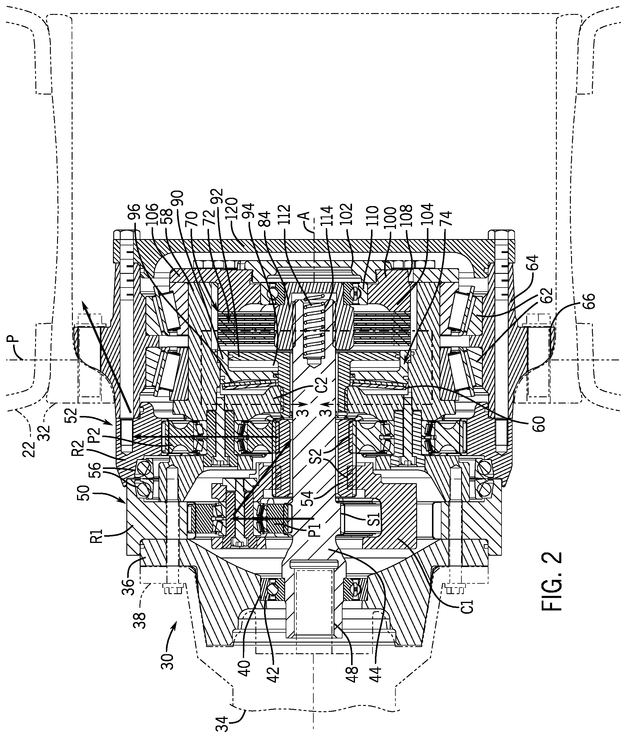 Patent US12325300 Figure 2 – End drive unit and work vehicle with same