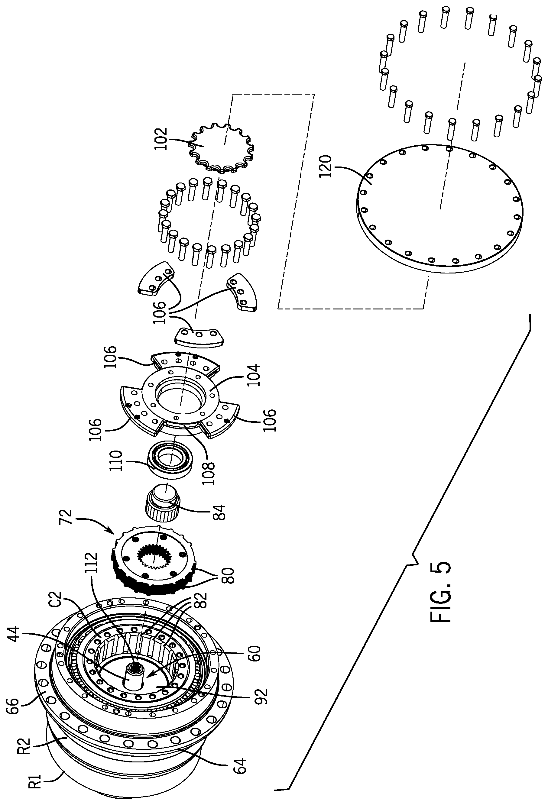 Patent US12325300 Figure 4 – End drive unit and work vehicle with same