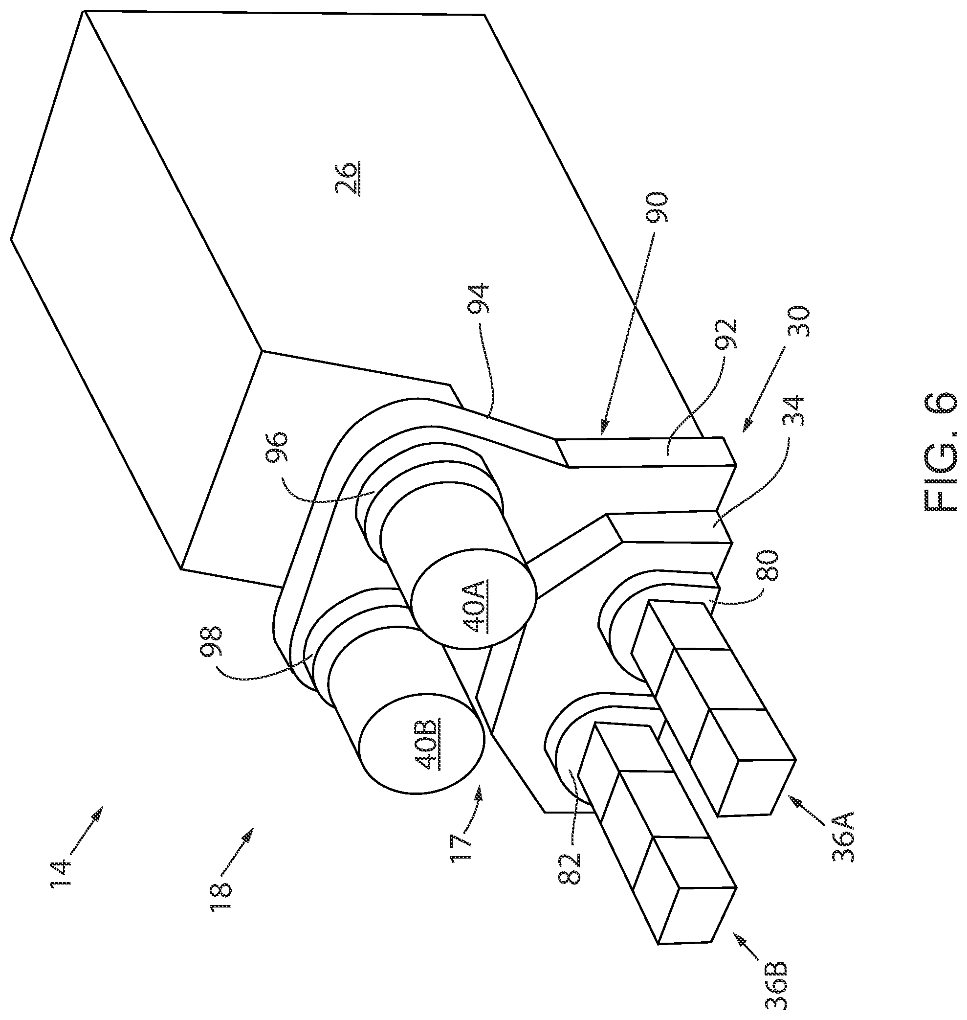 Patent US12325301 Figure 6 – Hybrid industrial machine powertrain