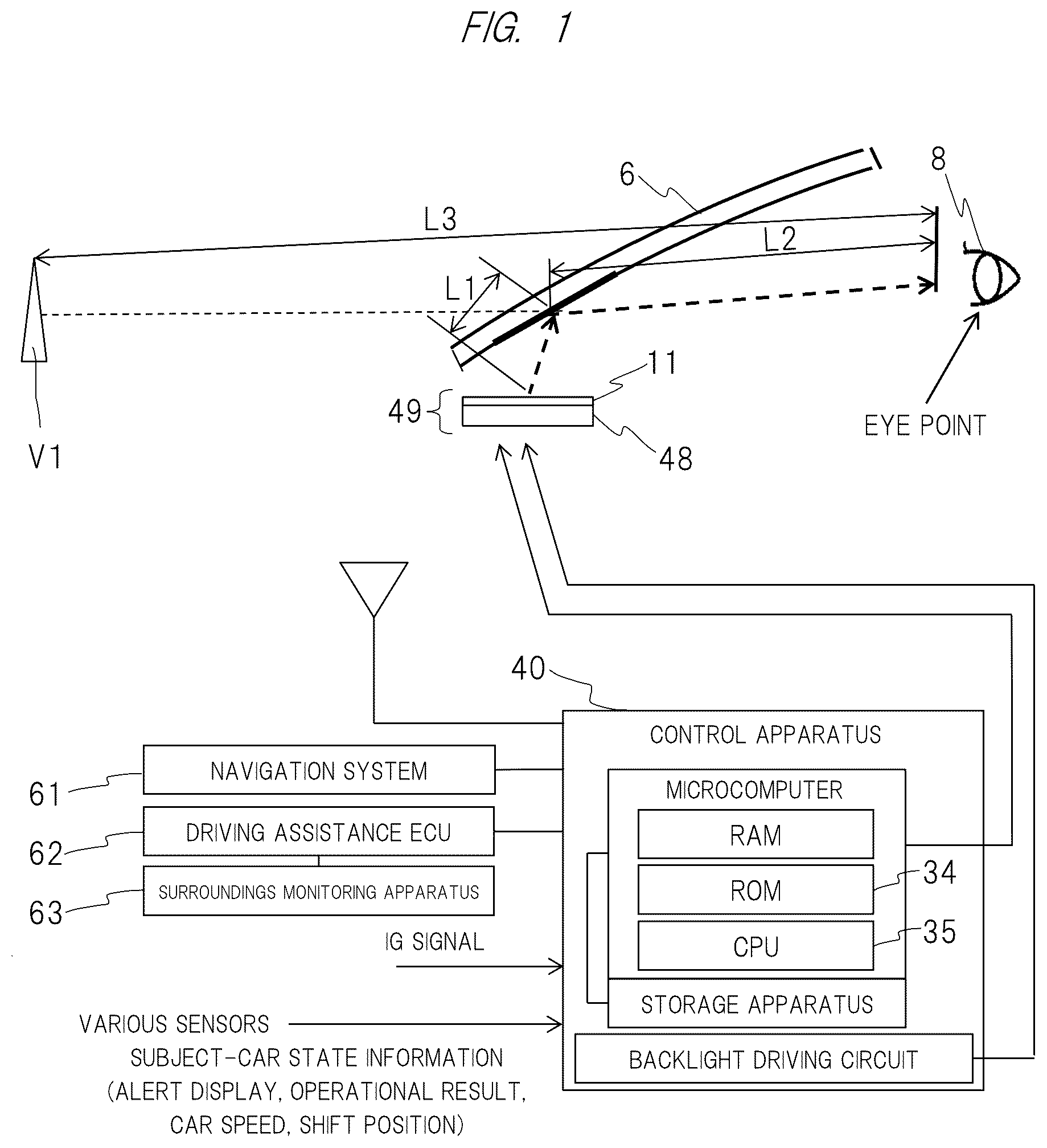 Patent US12325302 Figure 1 – Light source apparatus, and information display system and head-up display apparatus using the same