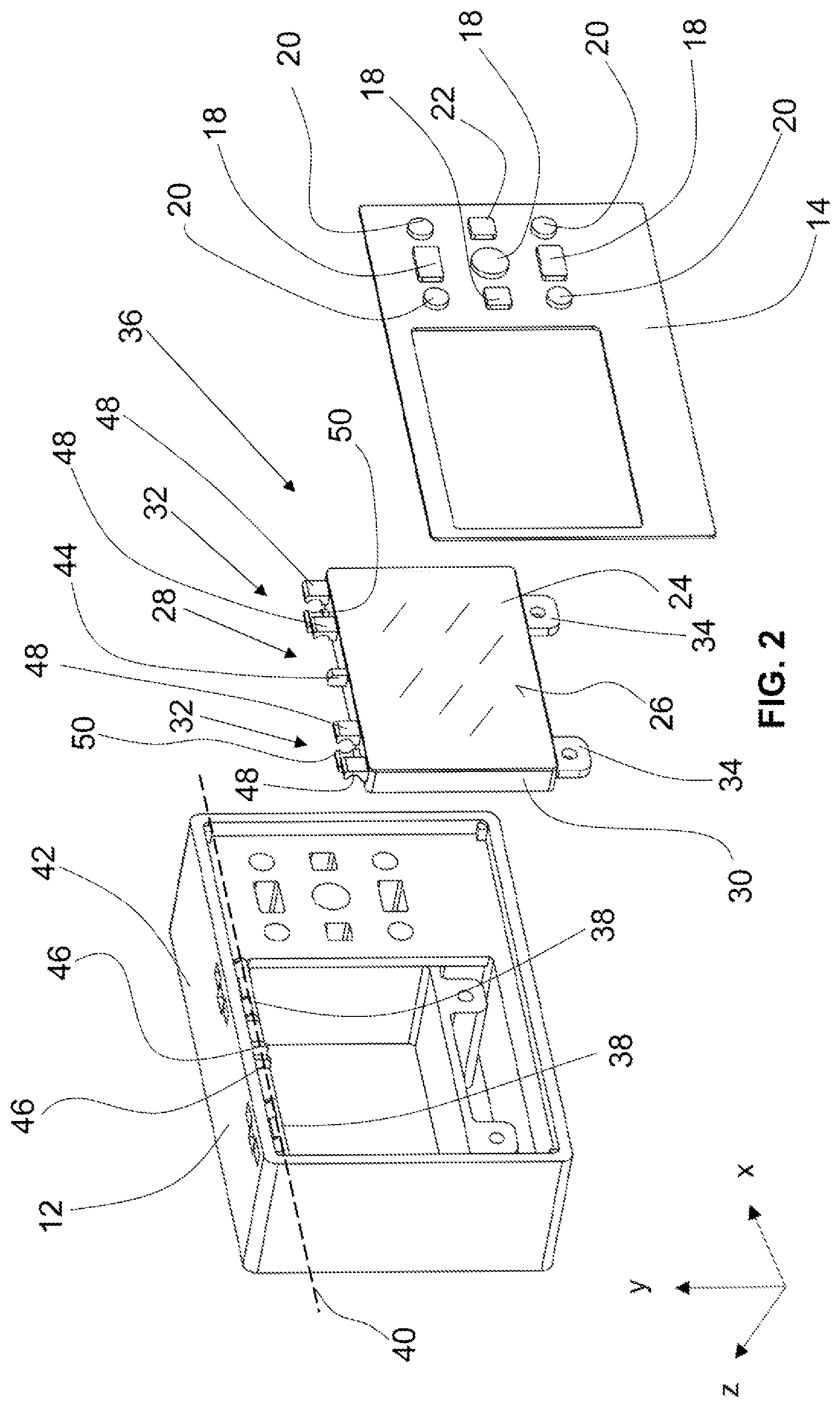 Patent US12325303 Figure 2 – Operating unit for a vehicle