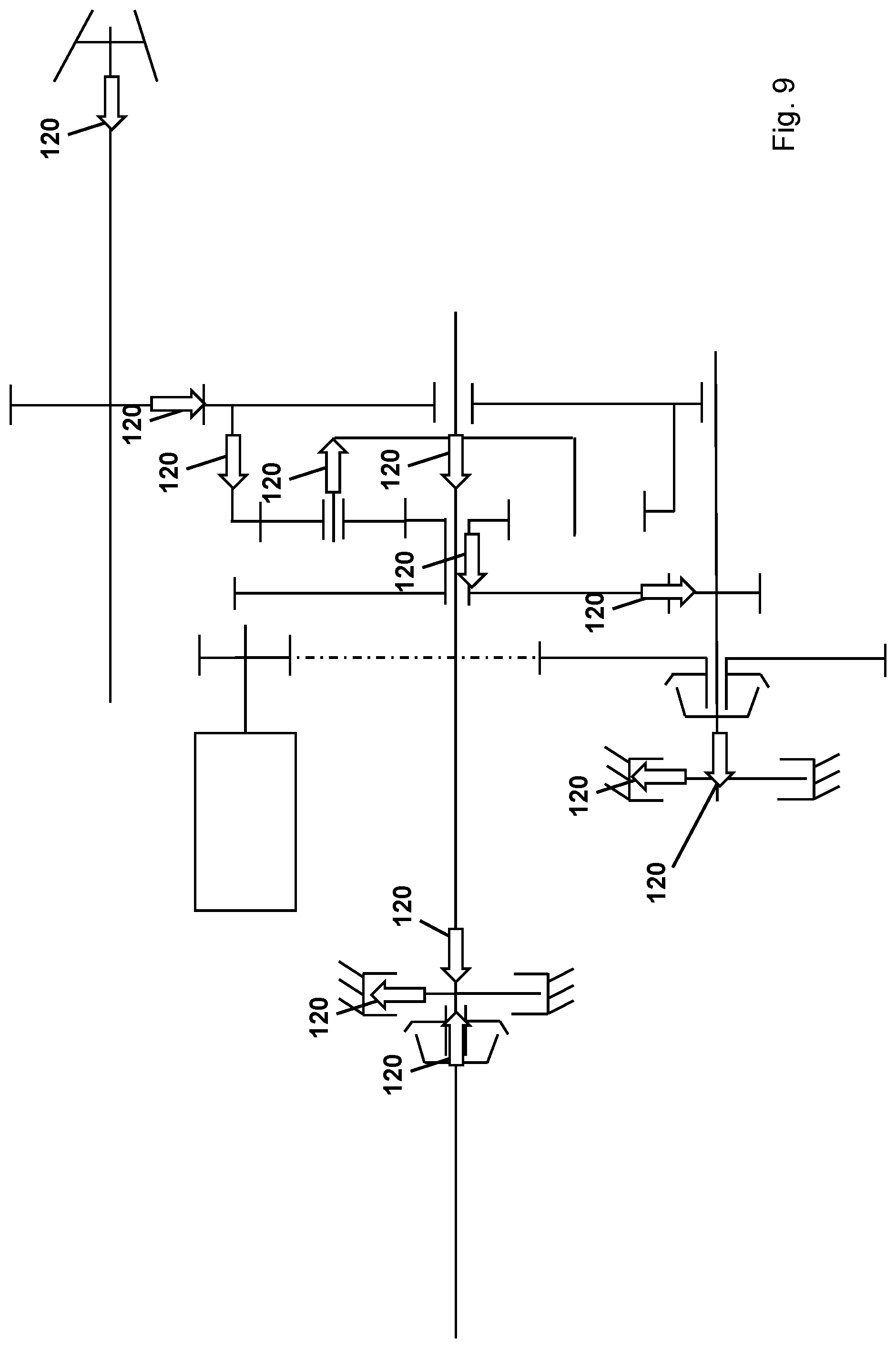 Patent US12325305 Figure 9 – Power-split axle drive and agricultural vehicle