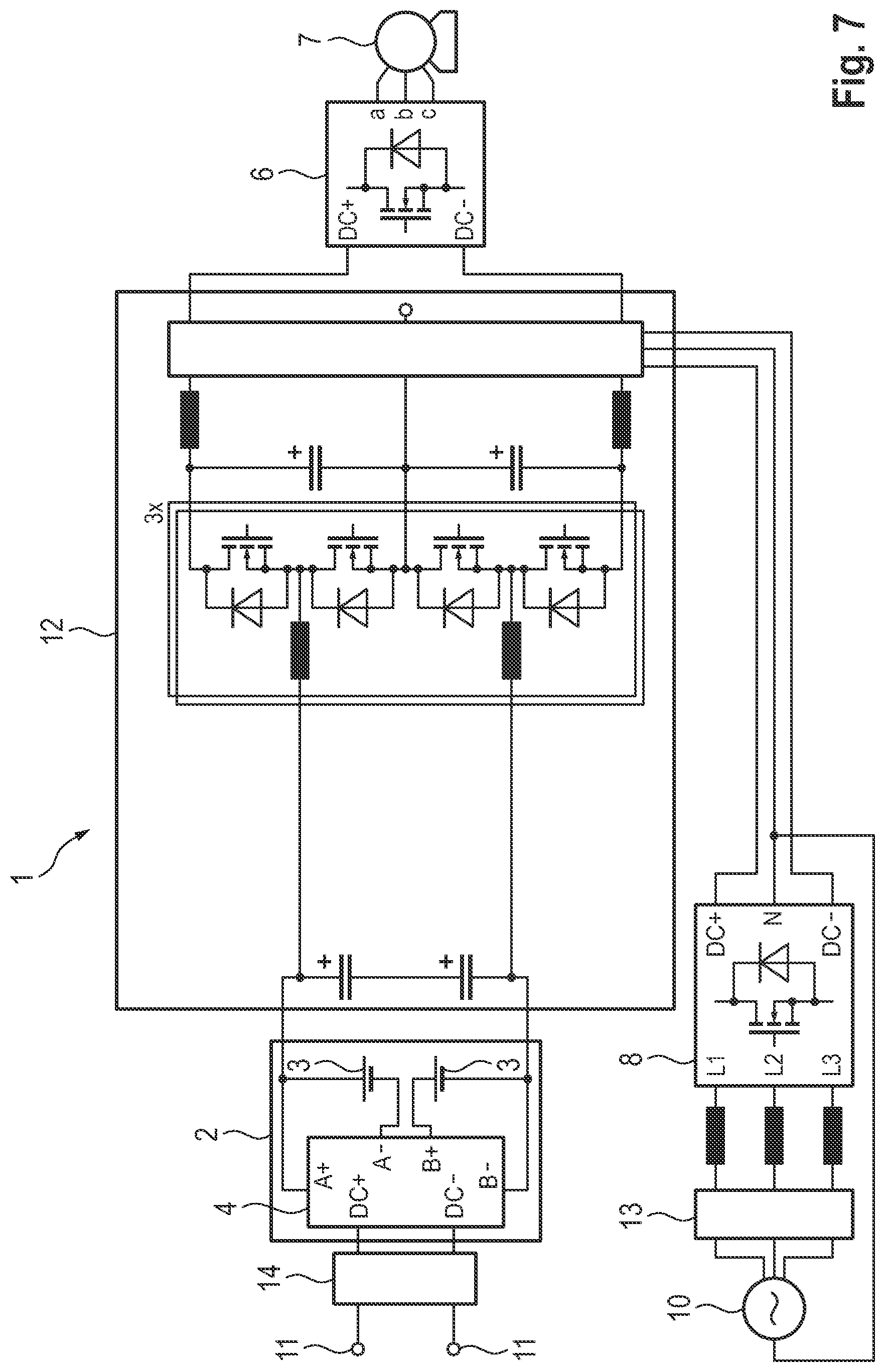 Patent US12325315 Figure 7 – Traction network for a motor vehicle