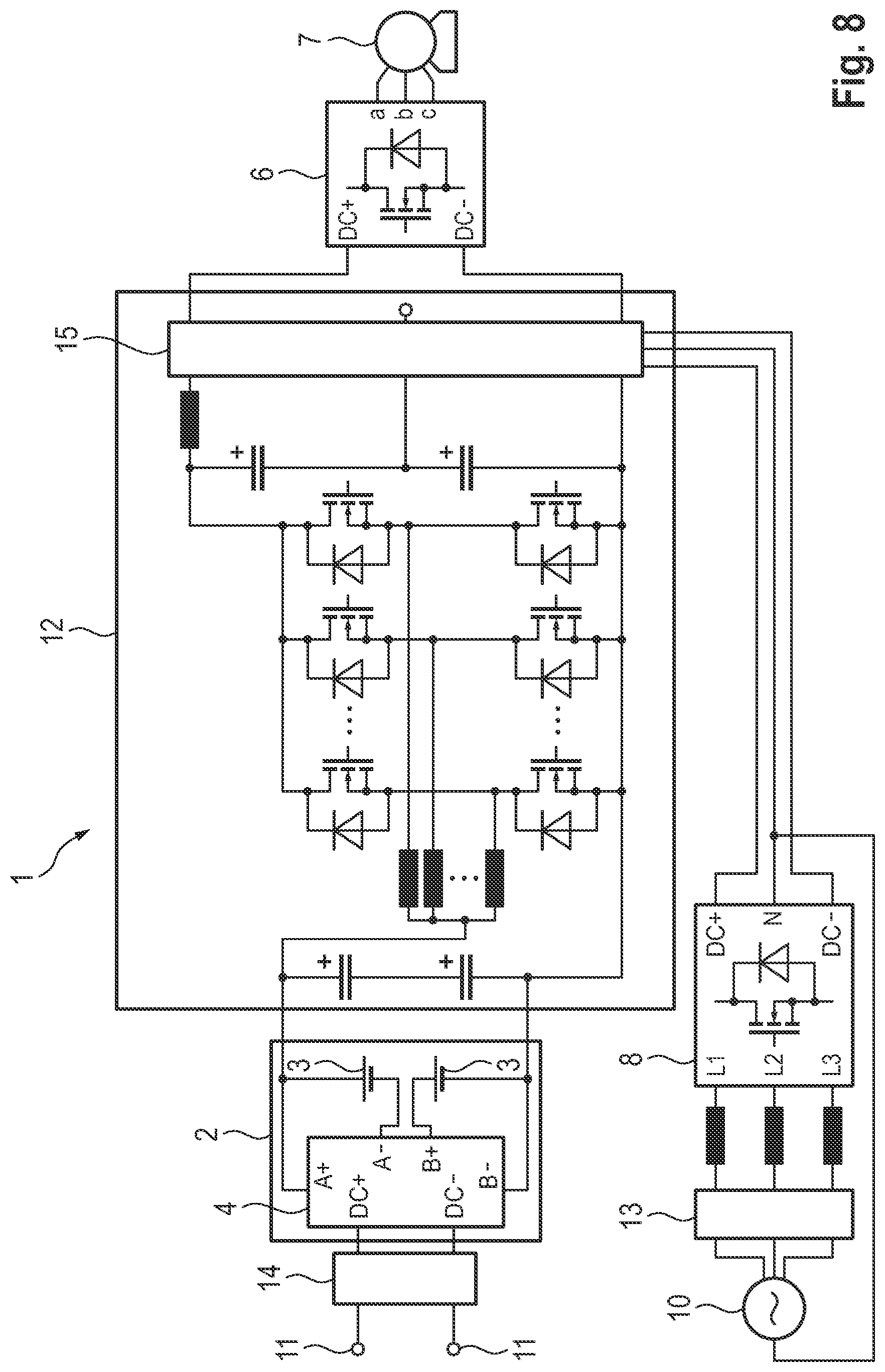 Patent US12325315 Figure 8 – Traction network for a motor vehicle