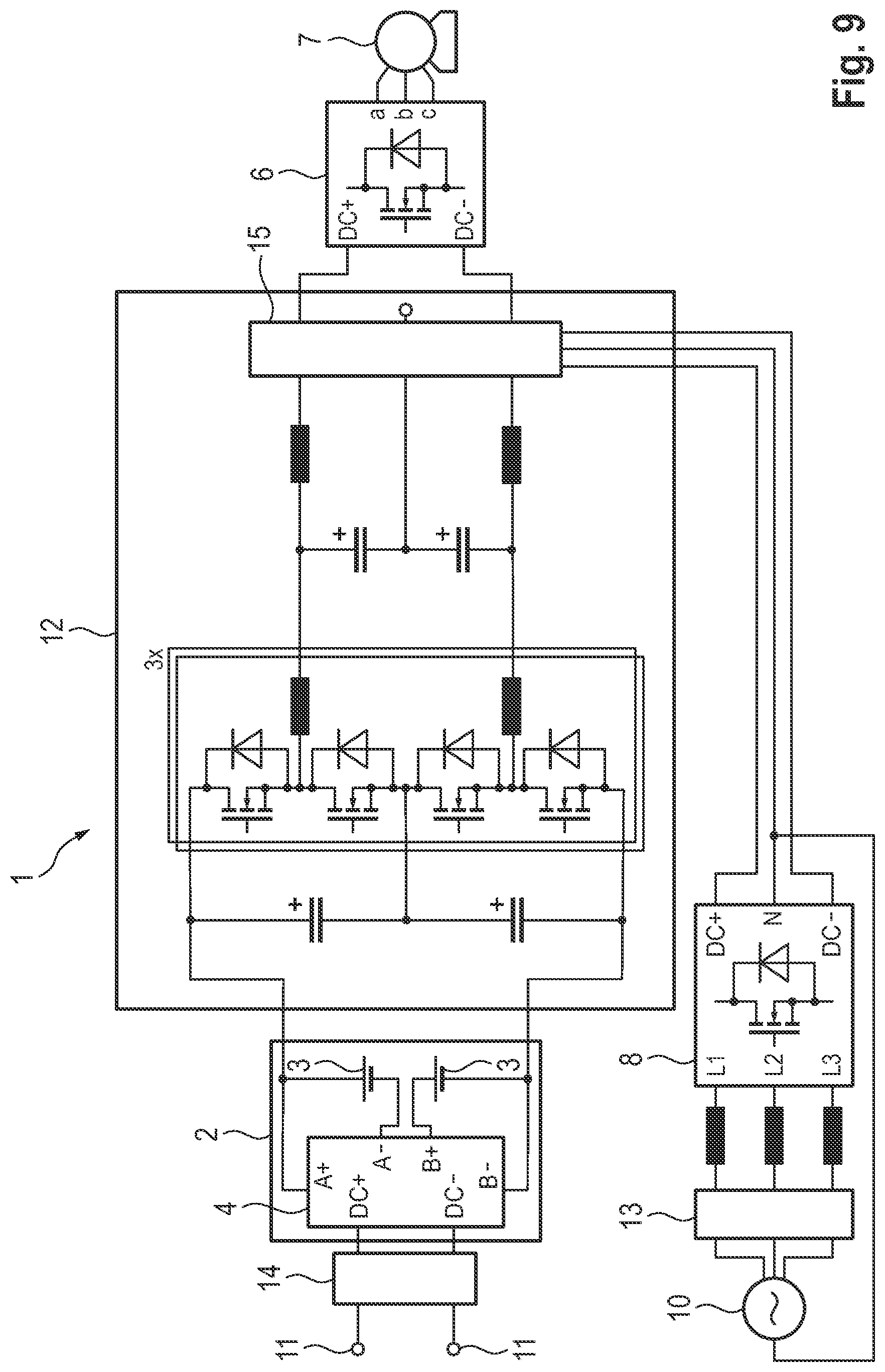 Patent US12325315 Figure 9 – Traction network for a motor vehicle