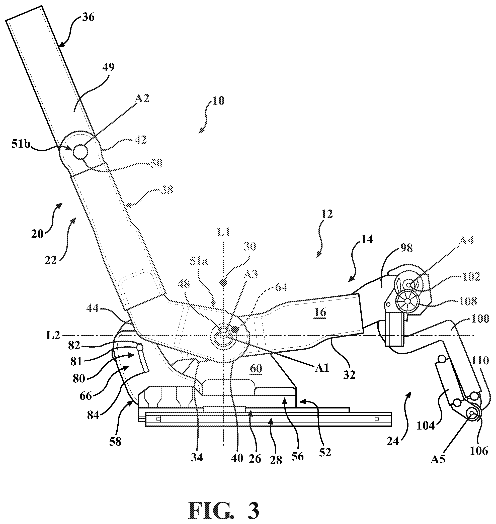 Patent US12325336 Figure 3 – Seat assembly with zero-gravity position