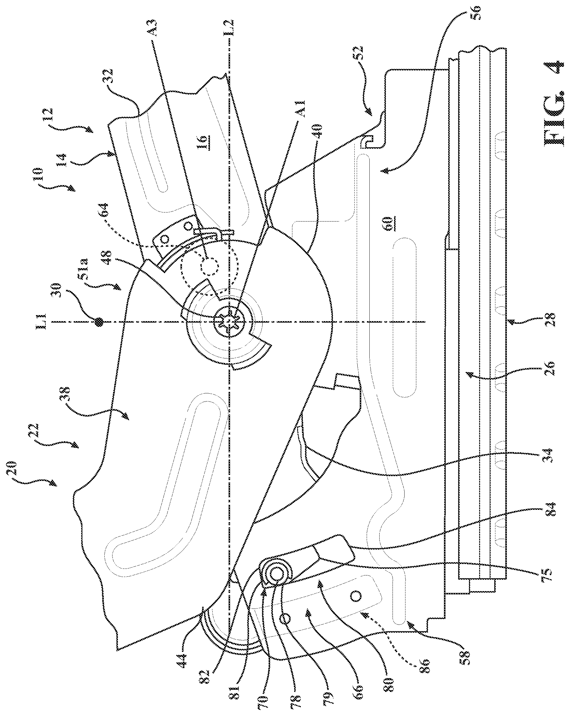 Patent US12325336 Figure 4 – Seat assembly with zero-gravity position